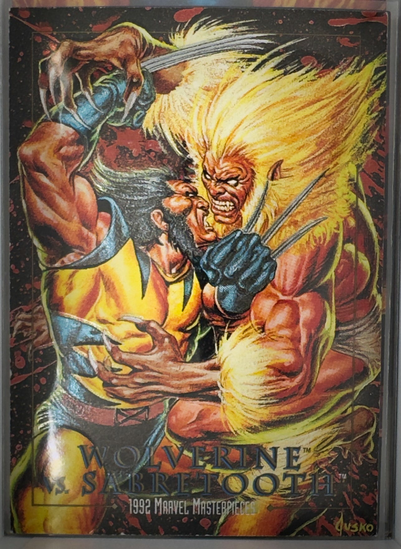 3-D Wolverine vs. Sabretooth Marvel Masterpieces 1992 Skybox