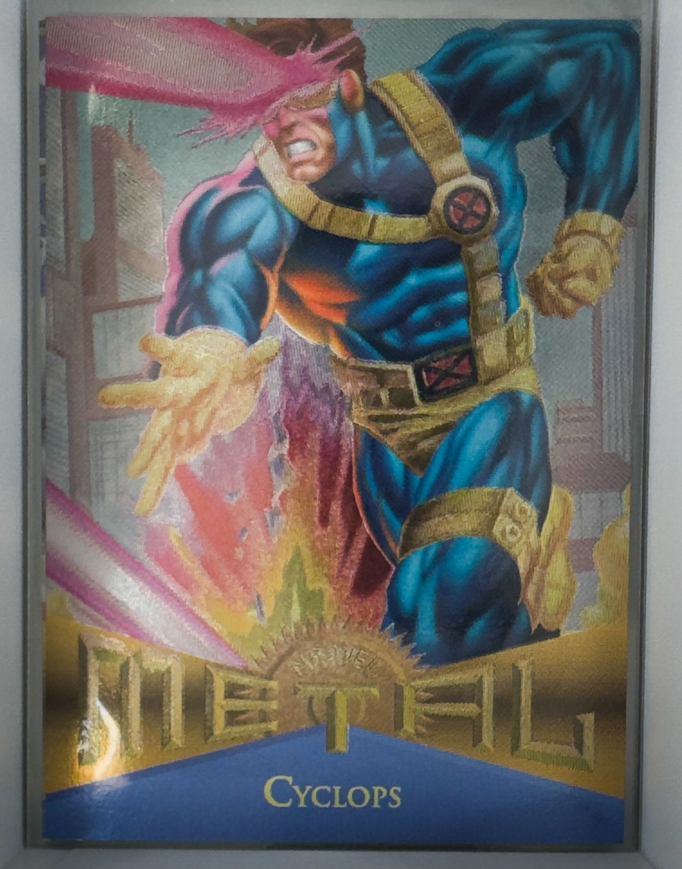 Cyclops X-Men Kevin Hopgood, Digital Chameleon Marvel Metal 1995 Card No.91