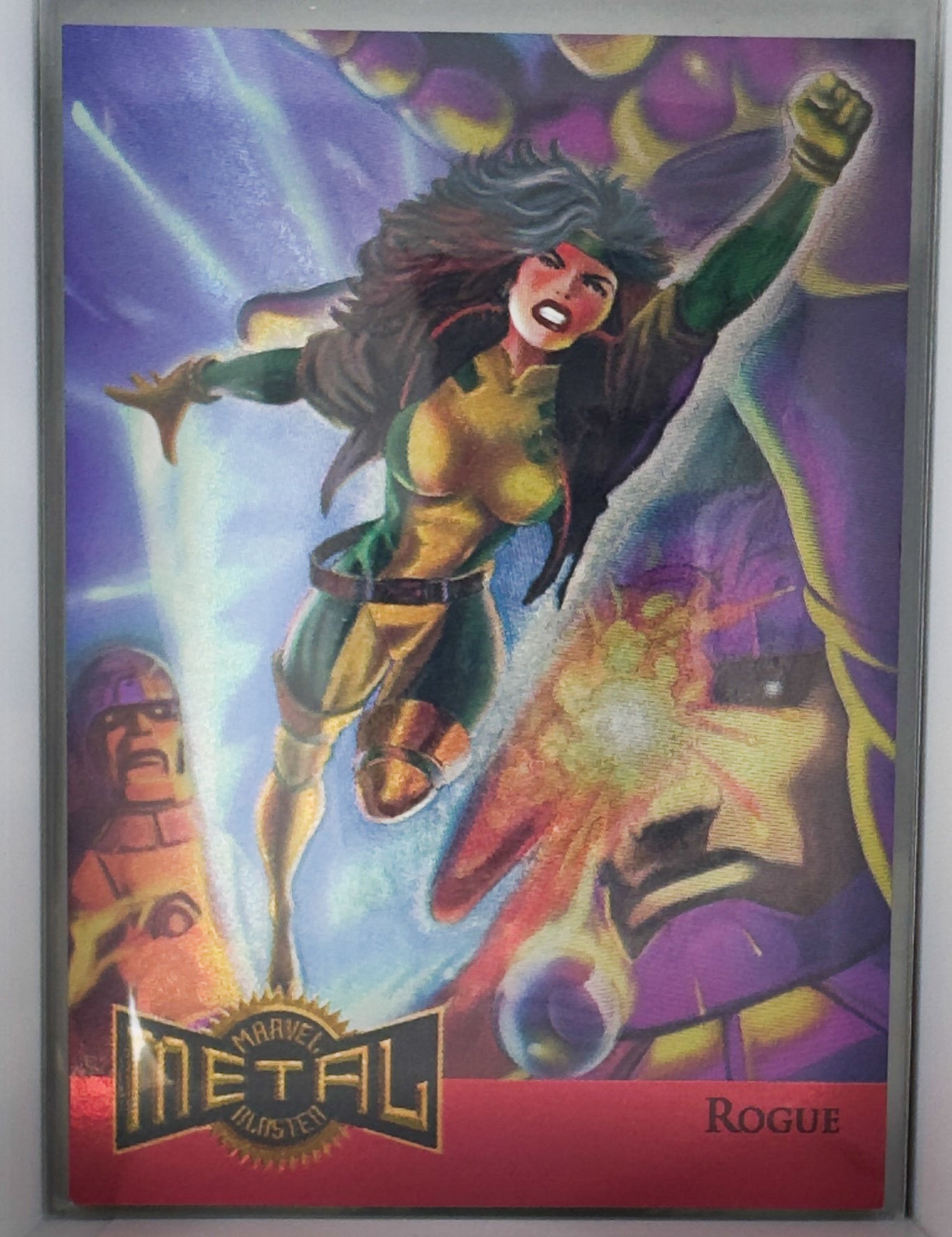 Rogue Metal Blaster Marvel Metal 1995 10 of 18  Limited Edition Foil