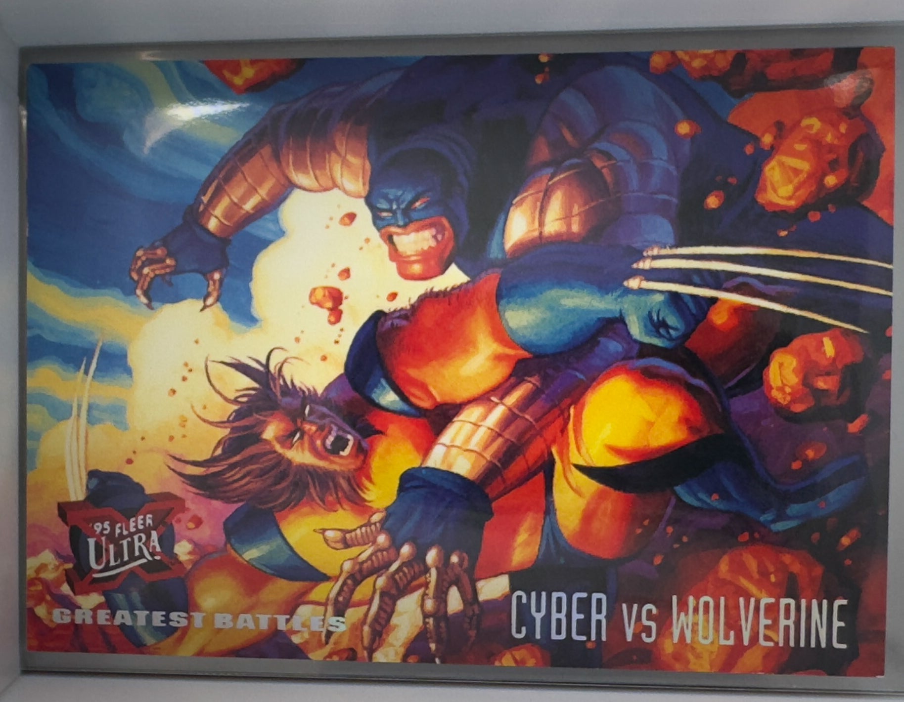 Marvel Fleer Ultra 1995 X-Men Card No.130 Cyber Vs Wolverine Greatest Battles