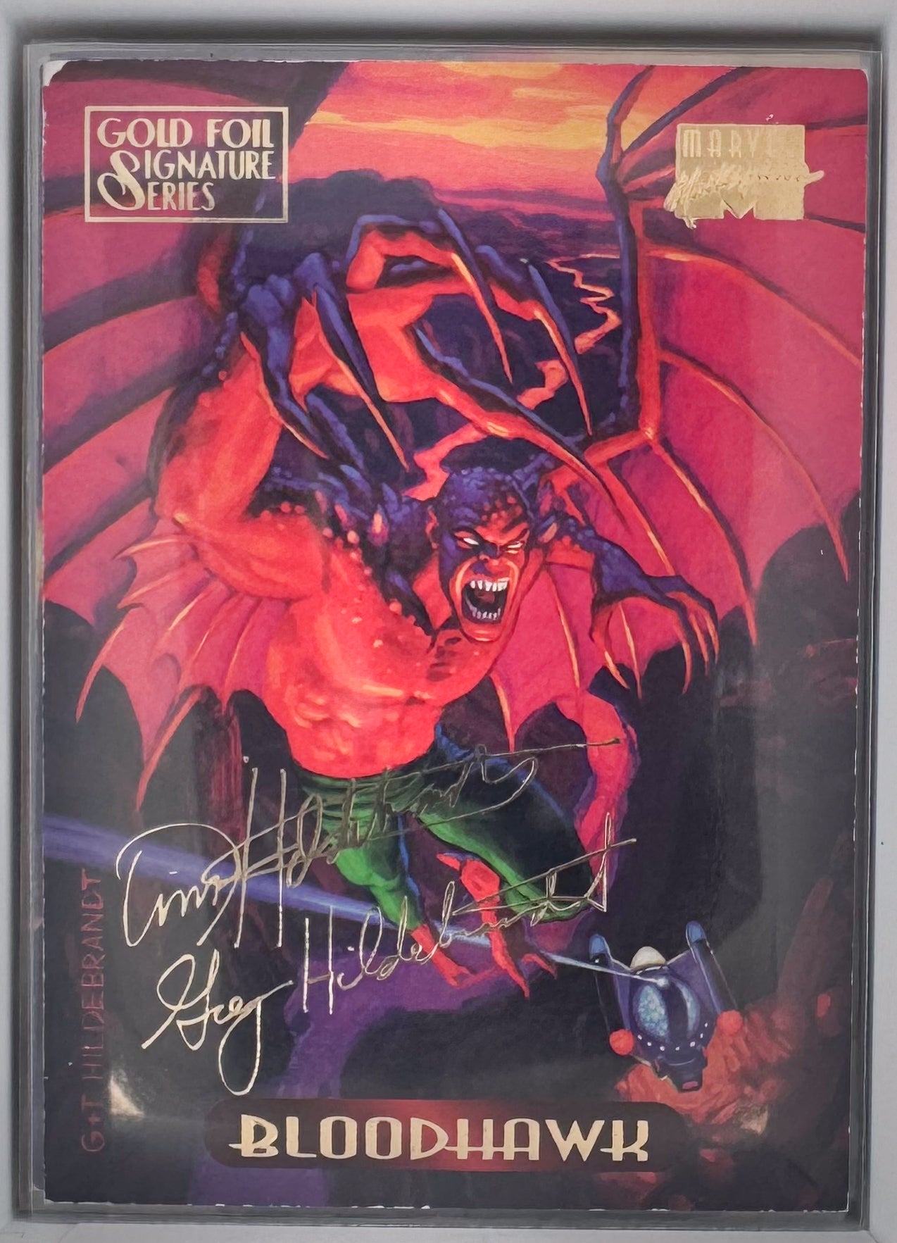 Bloodhawk Marvel Master Pieces 1994 Card No.16 Gold Foil Signature Series