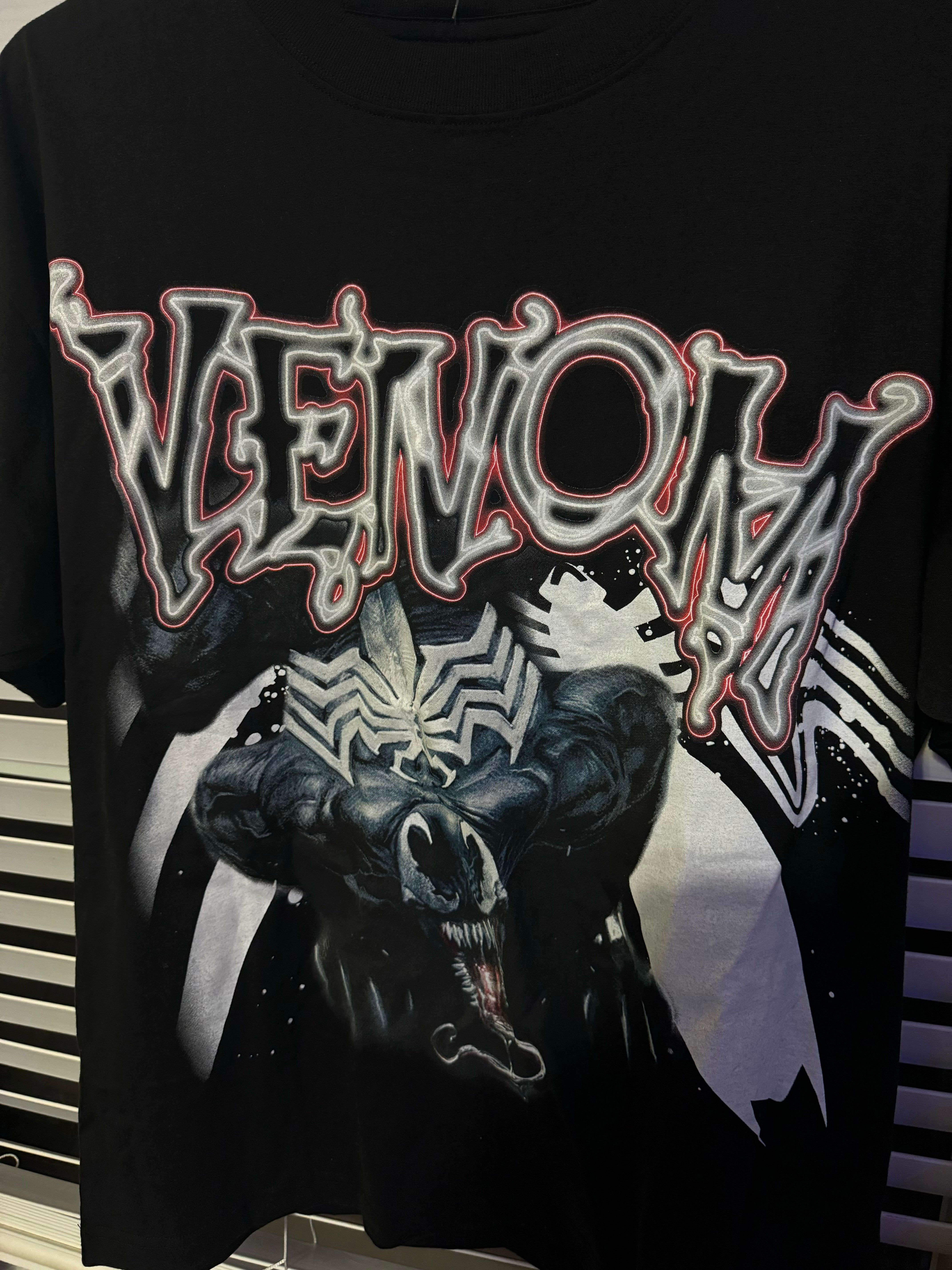 Vintage Marvel Retro Comic Graphic Tee Black Adult Men Venom T-Shirt Size Large