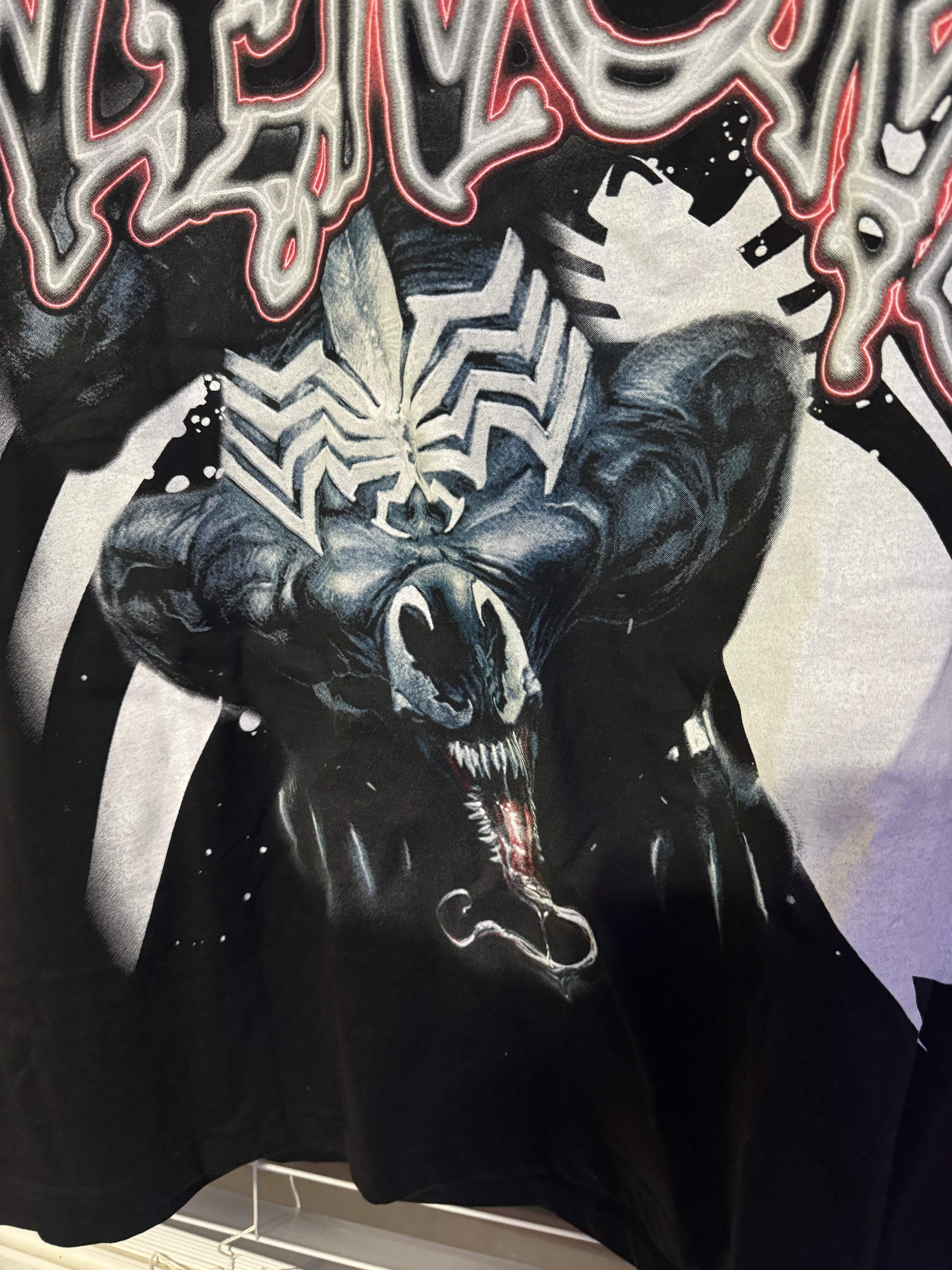 Vintage Marvel Retro Comic Graphic Tee Black Adult Men Venom T-Shirt Size Large