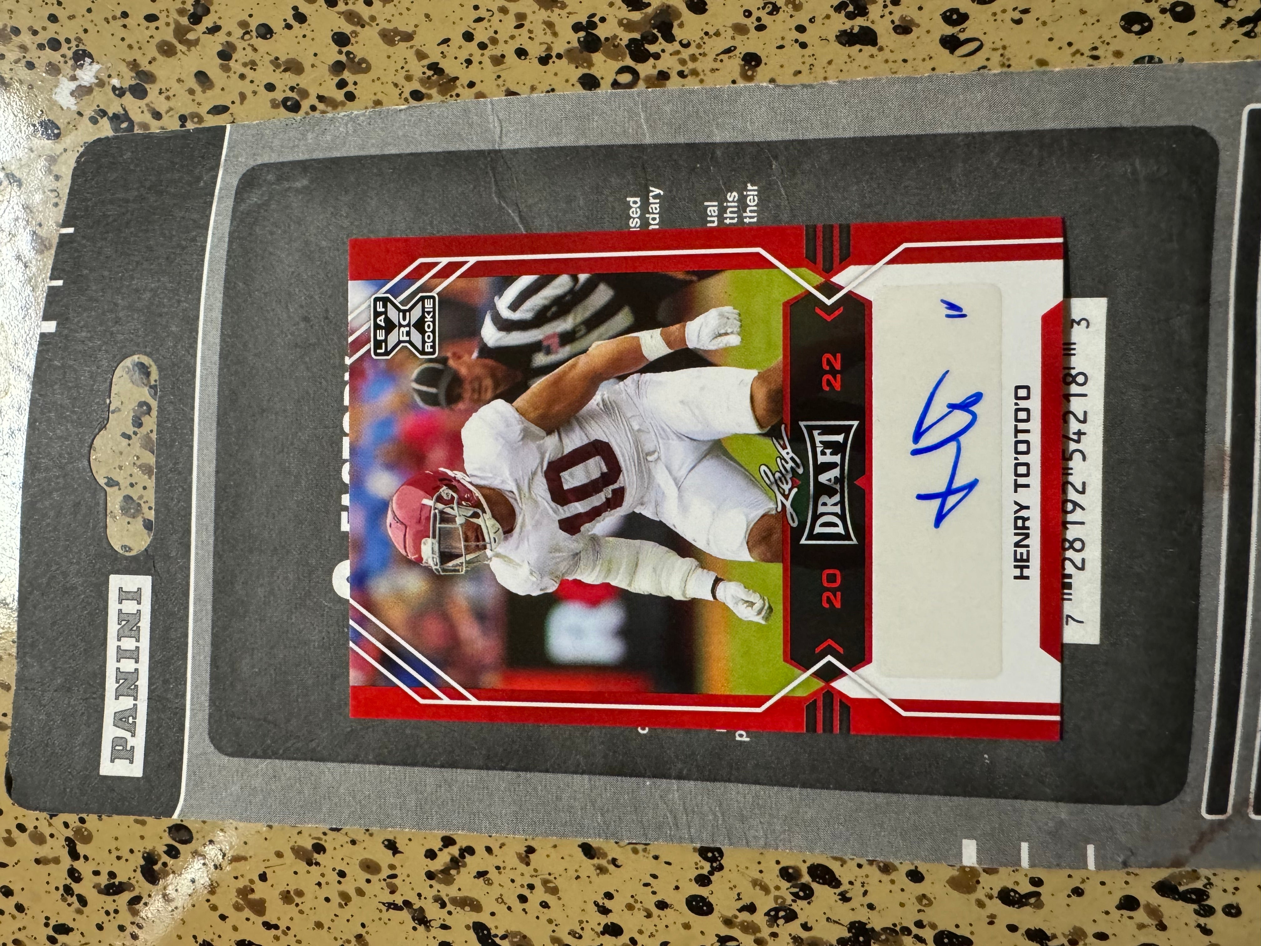 2022 Leaf Draft - Autographs Red #BA-HT1 Henry To'Oto'O (AU, RC) Signed