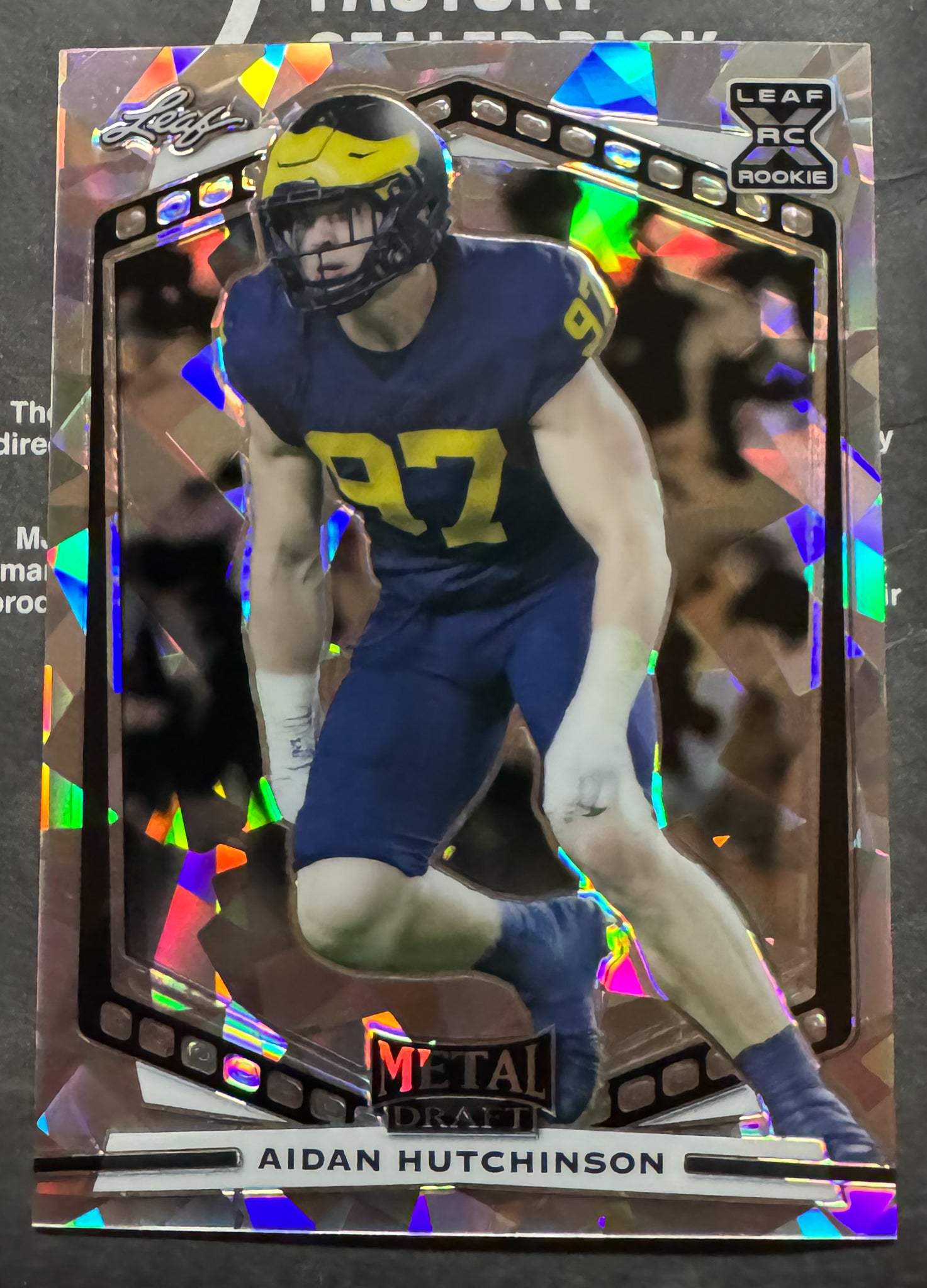 Aidan Hutchinson #B-AH1 RC Michigan Wolverines 2022 Leaf Draft Metal