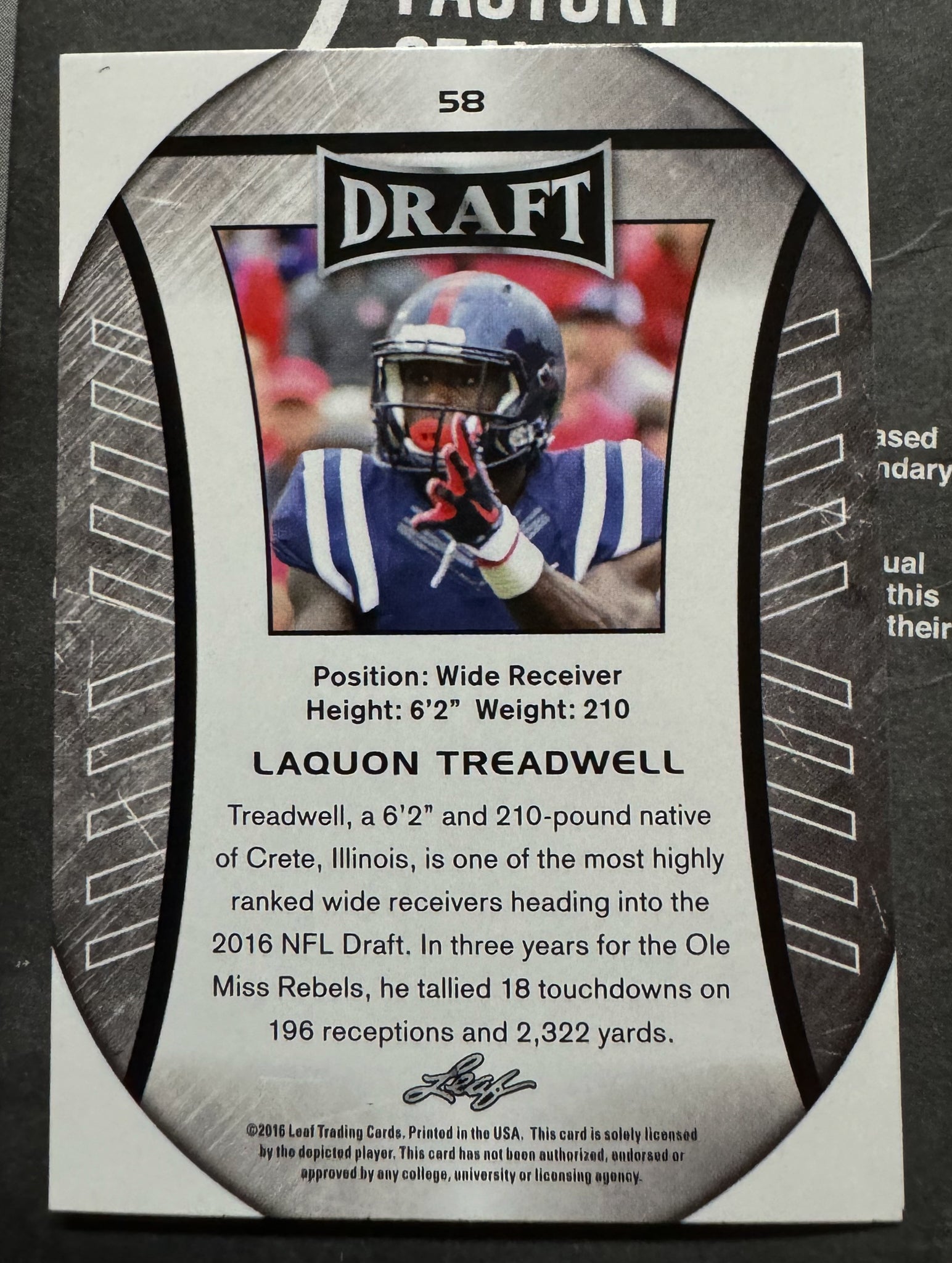 2016 Leaf Draft Gold #58 Laquon Treadwell
