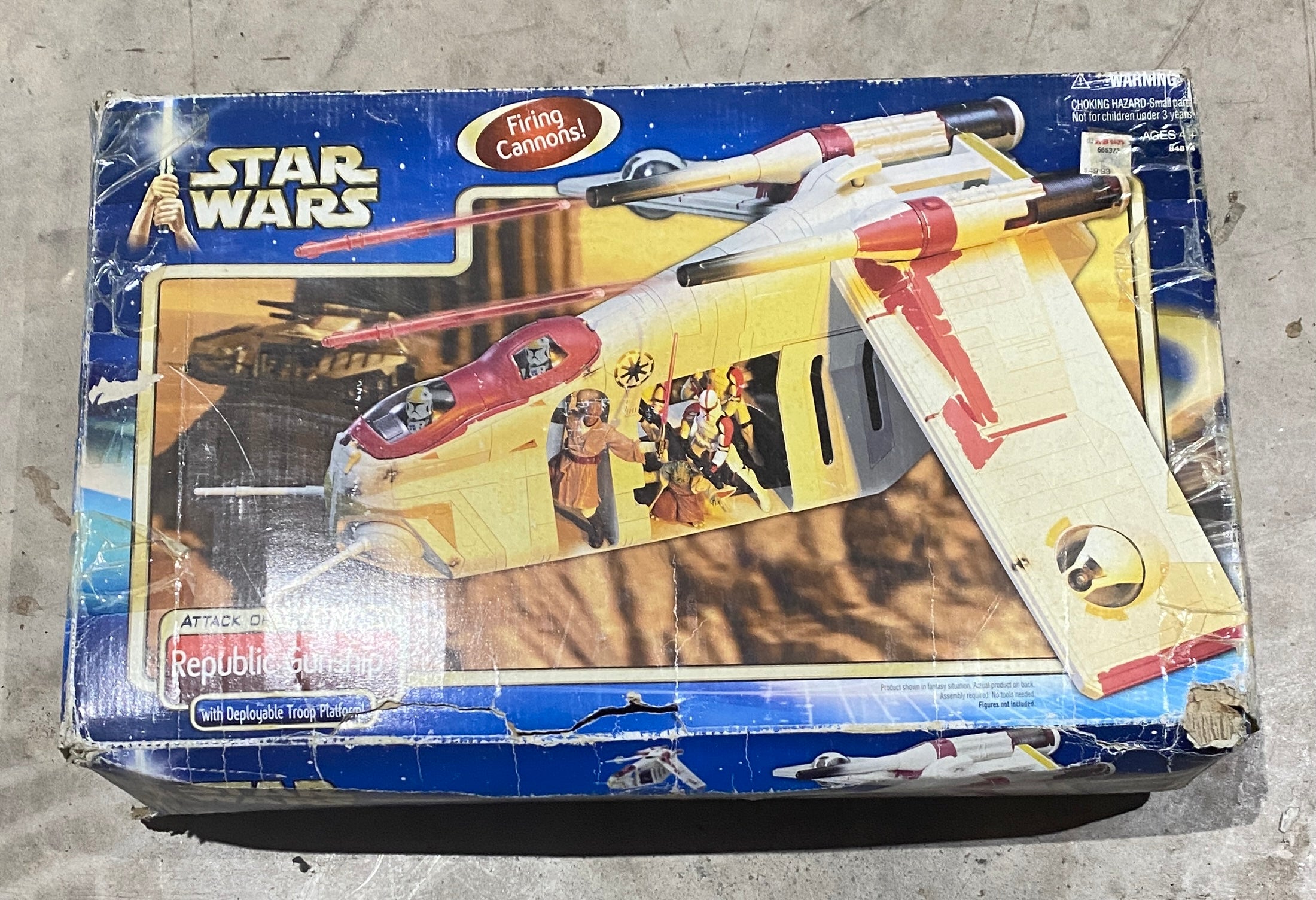Hasbro Star Wars Republic Gunship Attack of the Clones 2002 Used with Box