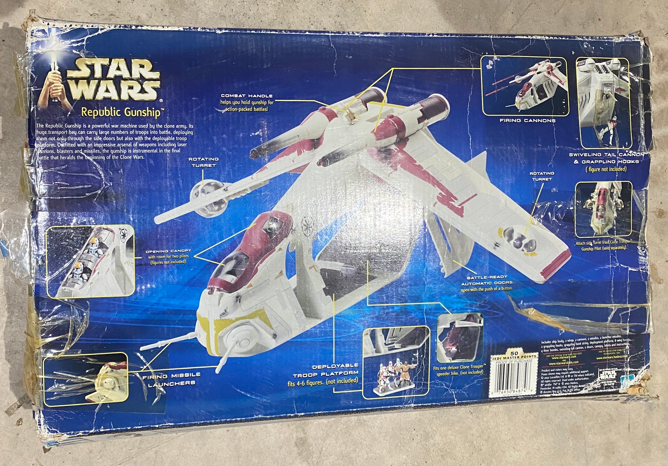 Hasbro Star Wars Republic Gunship Attack of the Clones 2002 Used with Box