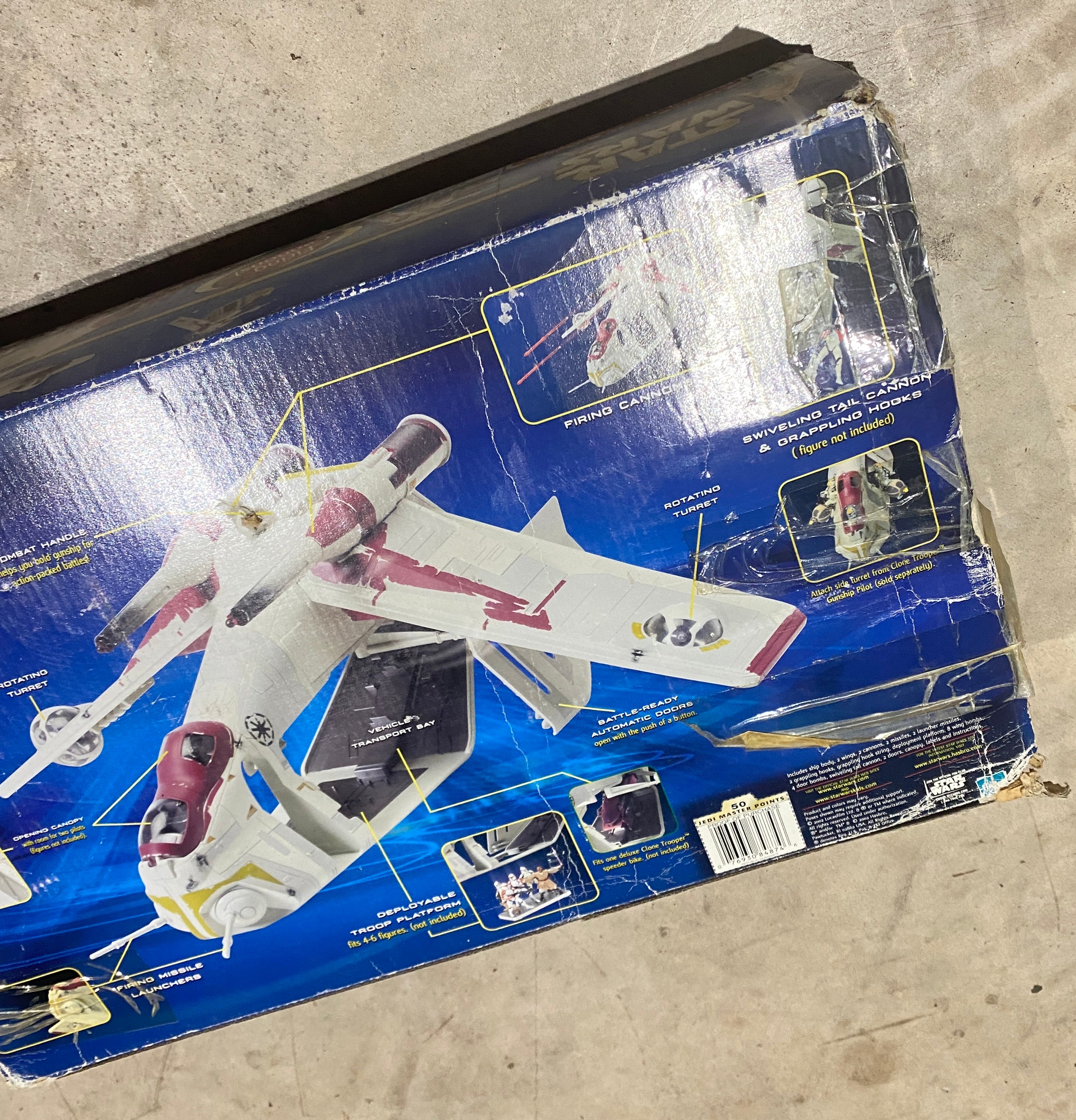 Hasbro Star Wars Republic Gunship Attack of the Clones 2002 Used with Box