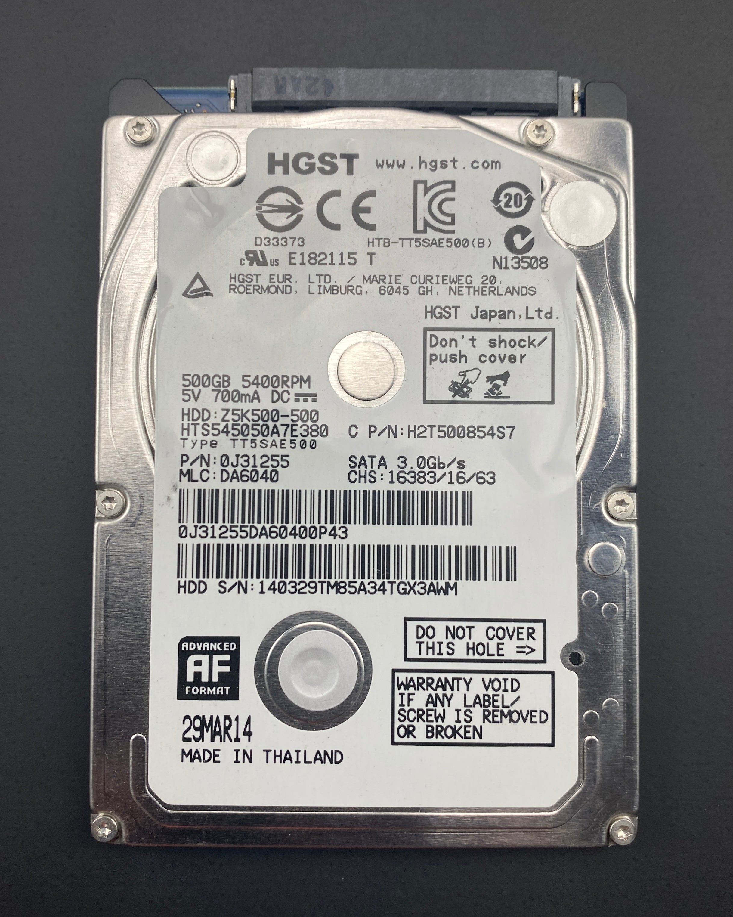 PS4 Hard Drive Used HGST 500 Gb Sony PlayStation 4 - CUH-1001A