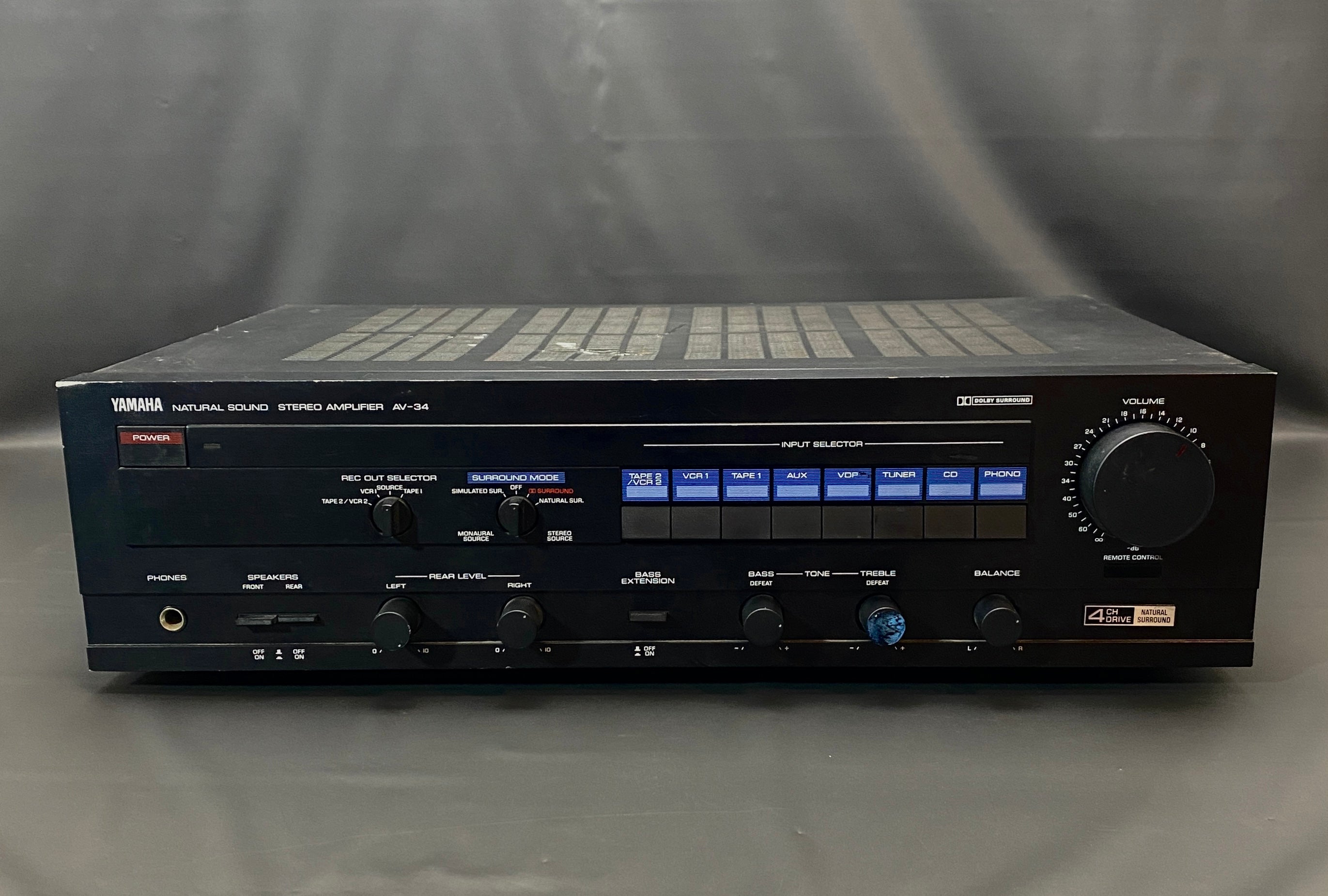 Yamaha Av-34 Vintage 1980s 2 Ch A/V Stereo Receiver Home Audio Amplifier Tested!