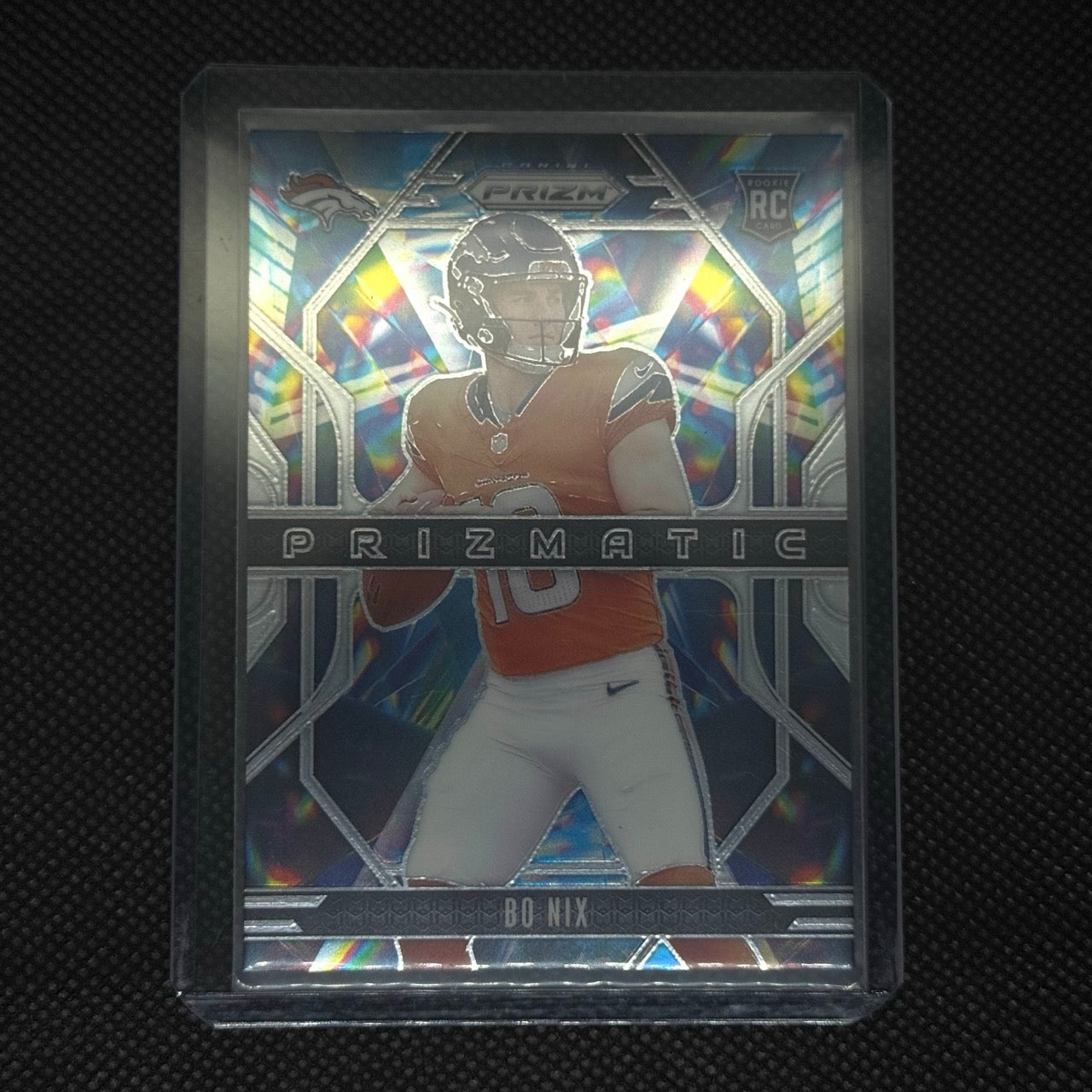 Bo Nix Denver Broncos 2024 Panini Prizm Card No.11 Prizmatic Rookie