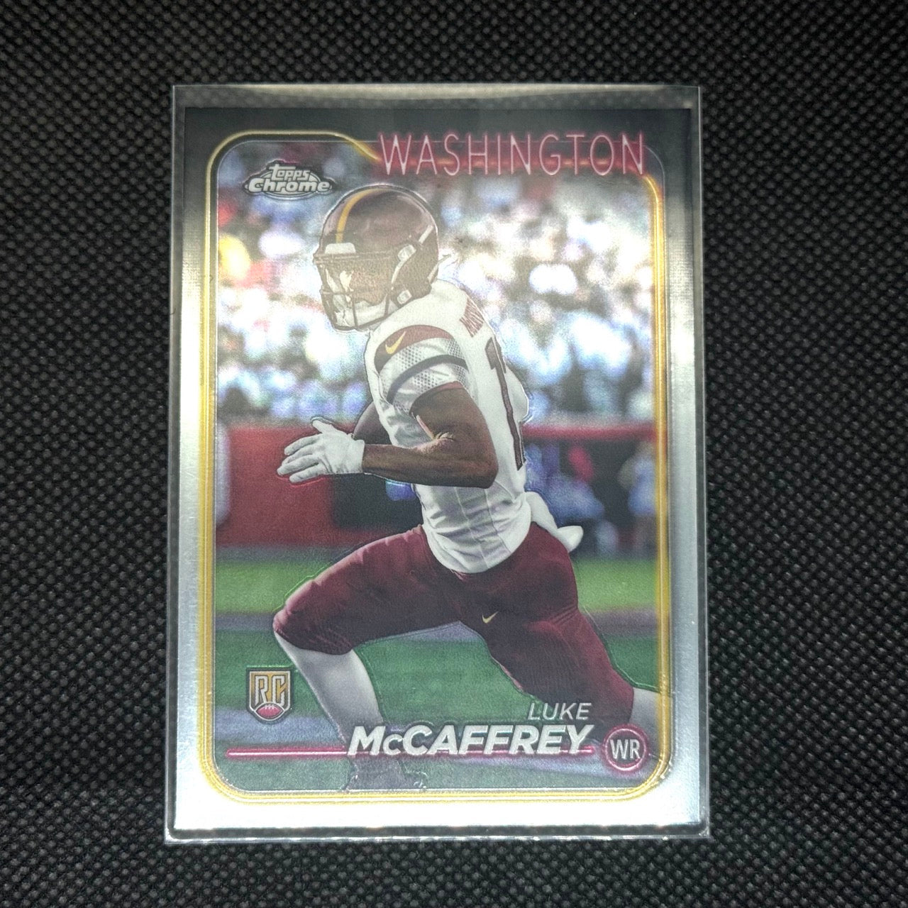 Luke McCaffrey Topps Chrome 2024 Card No.244 Rookie