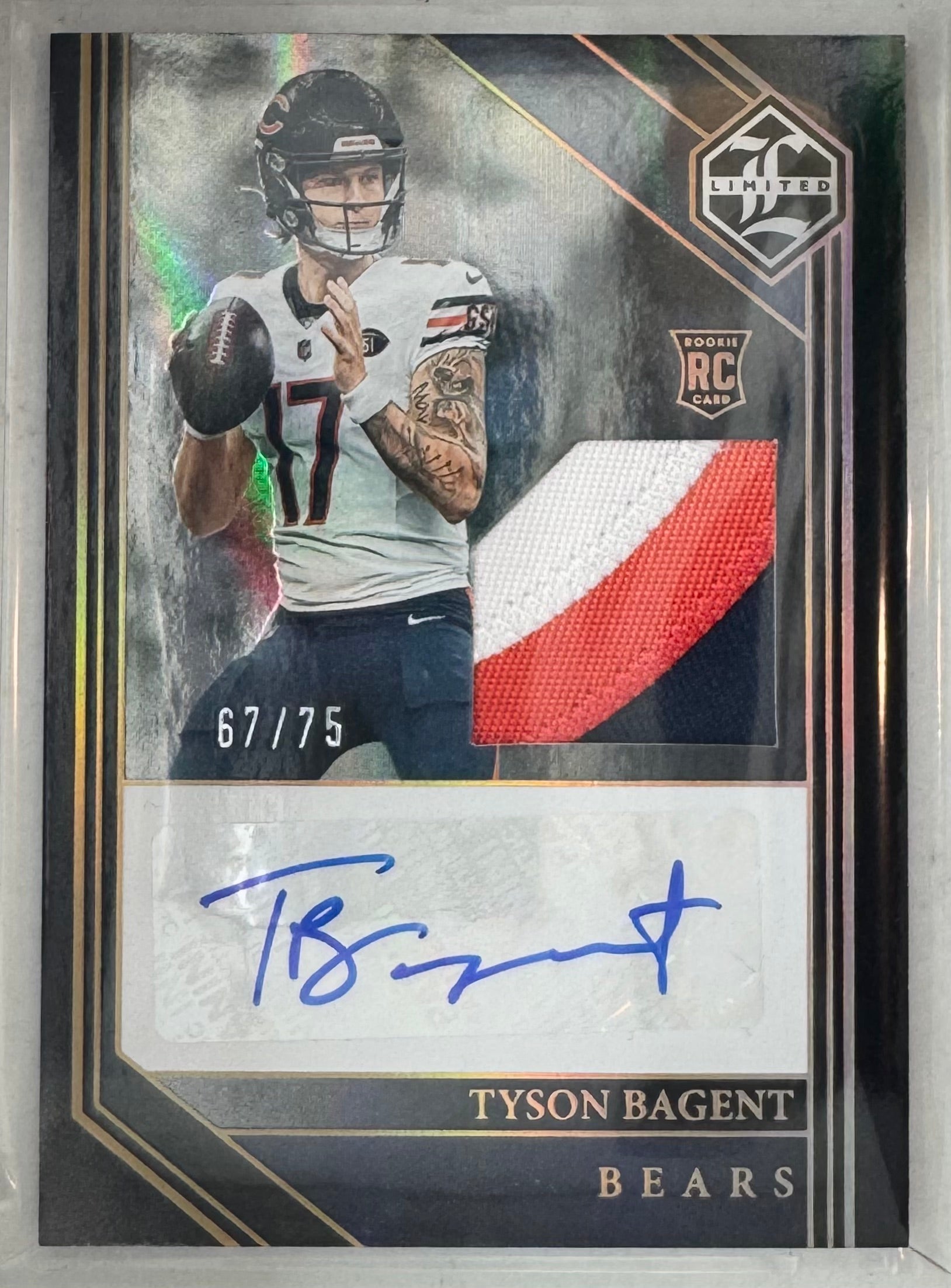 Tyson Bagent No.137 Panini Limited Football Auto Patch Rookie 67/75 