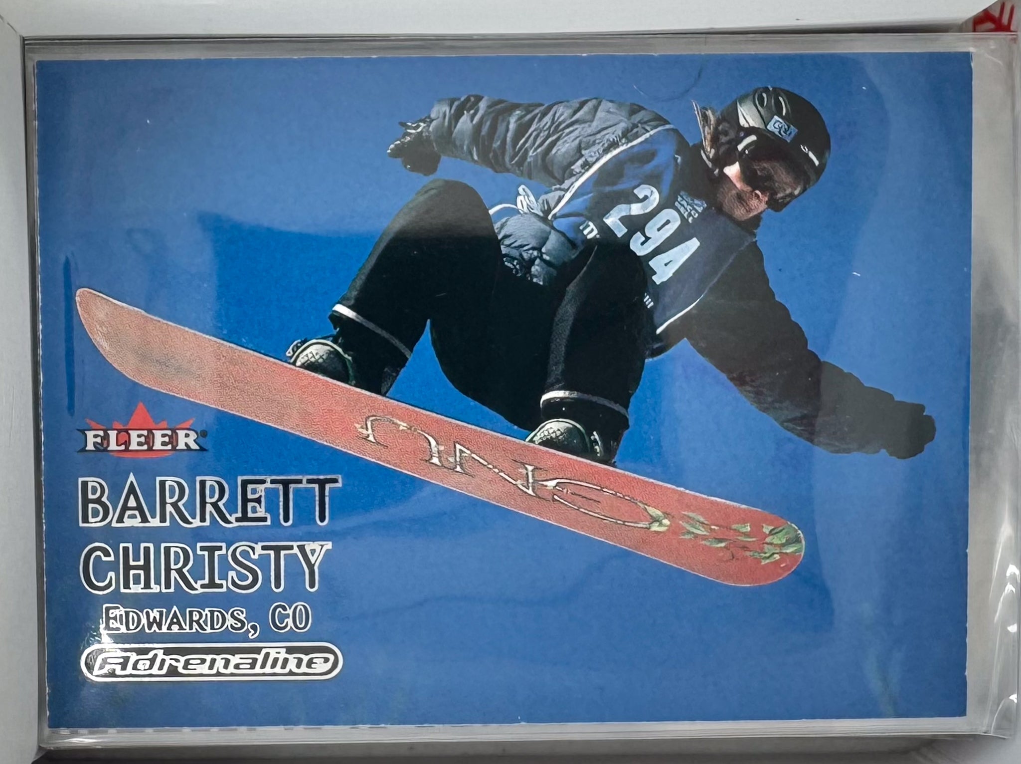 Adrenaline Fleer 2000 Action Sports Card No.60 Barrett Christy Snowboarding