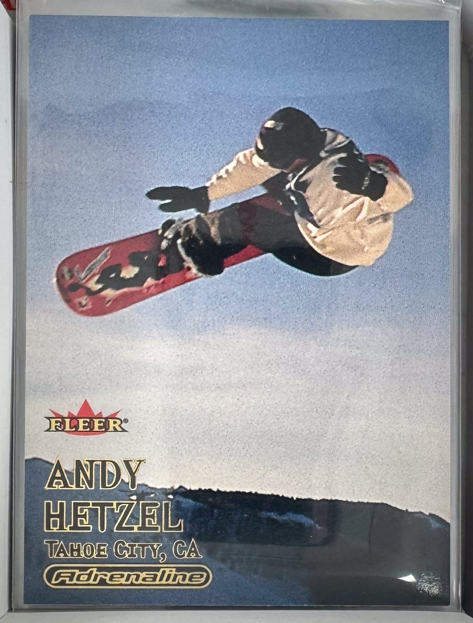 Adrenaline Fleer 2000 Action Sports Card No.46 Andy Hetzel Snowboarding