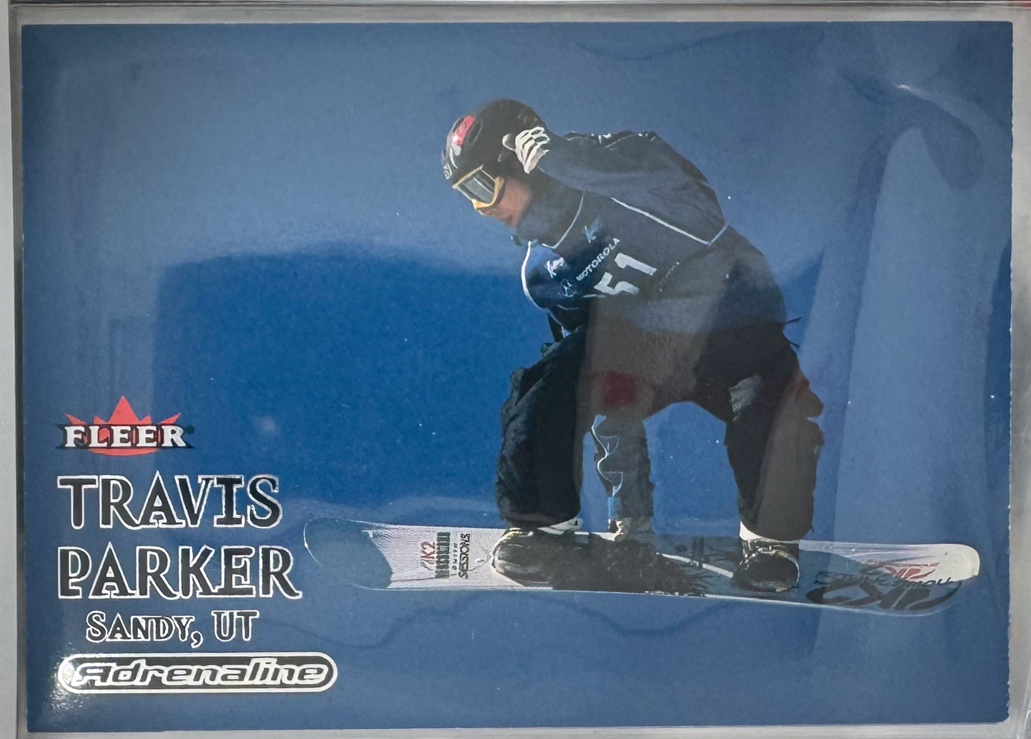 Adrenaline Fleer 2000 Action Sports Card No.2 Travis Parker Snowboarding Silver