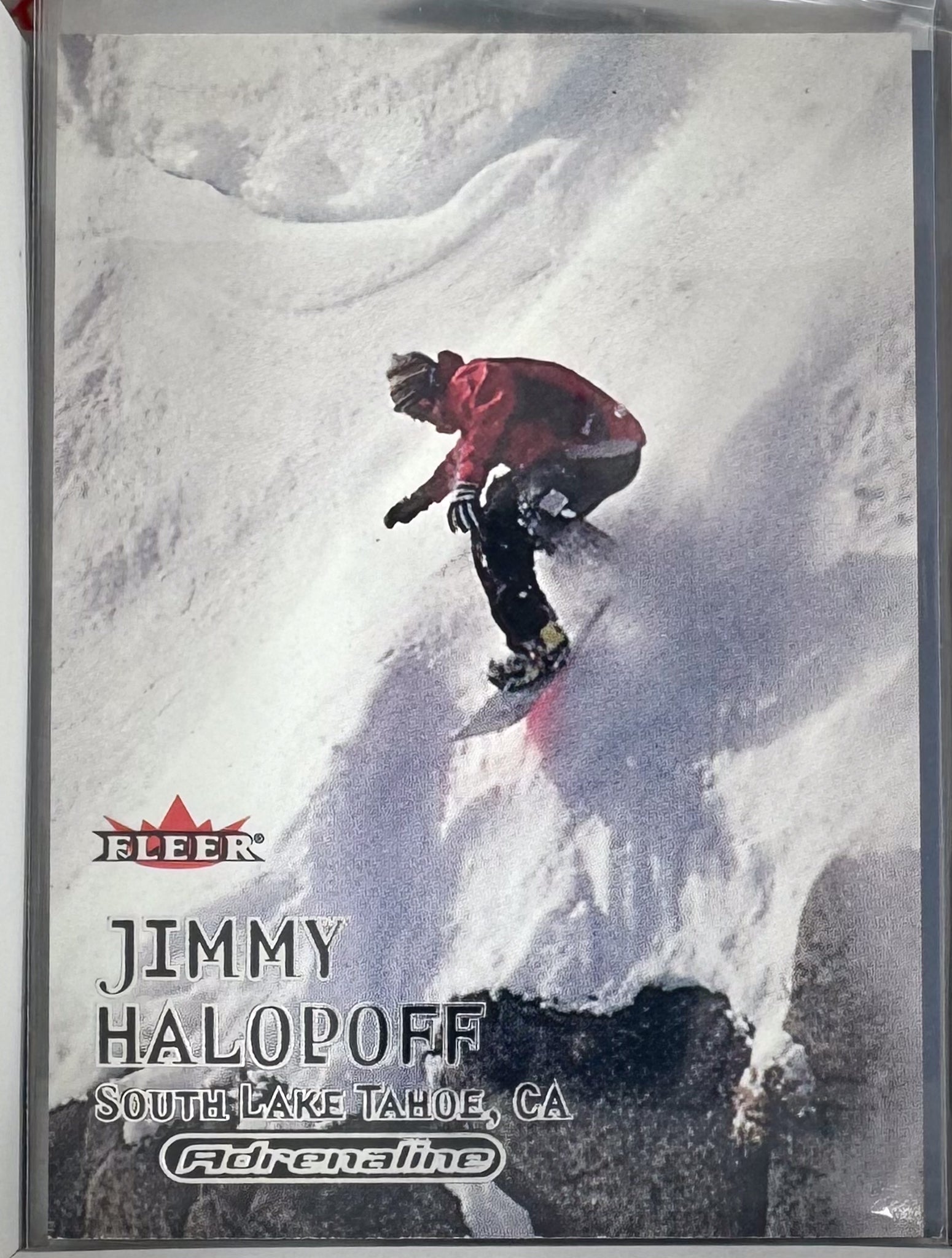 Adrenaline Fleer 2000 Action Sports Card No.49 Jimmy Halopoff Snowboarding
