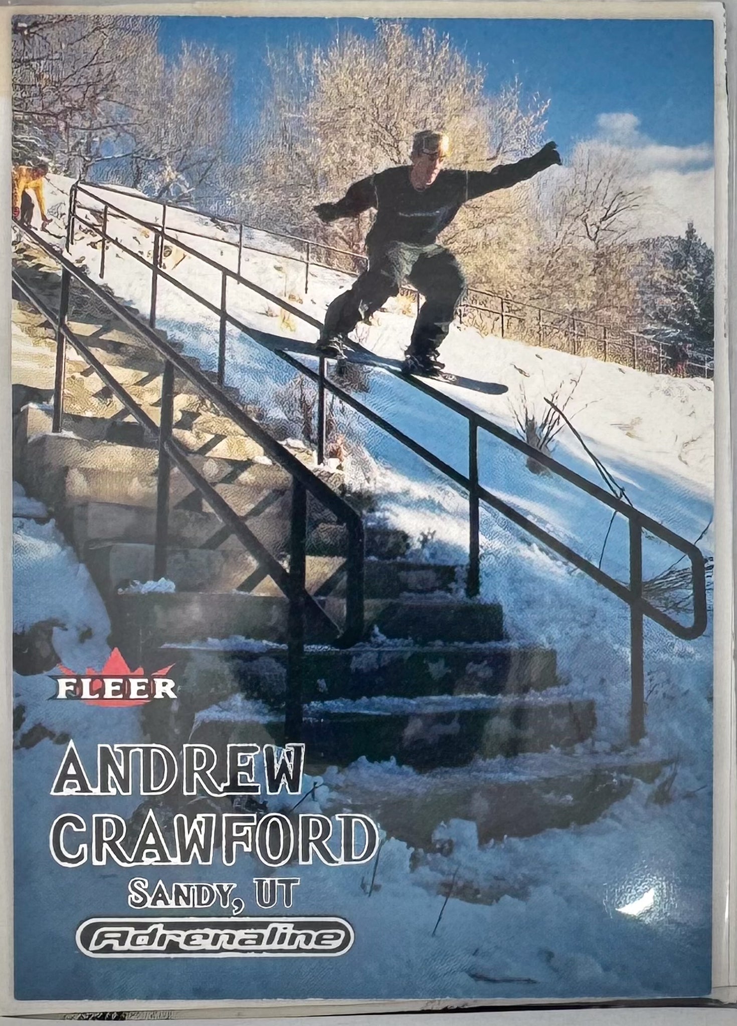 Adrenaline Fleer 2000 Action Sports Card No.9 Andrew Crawford Snowboarding