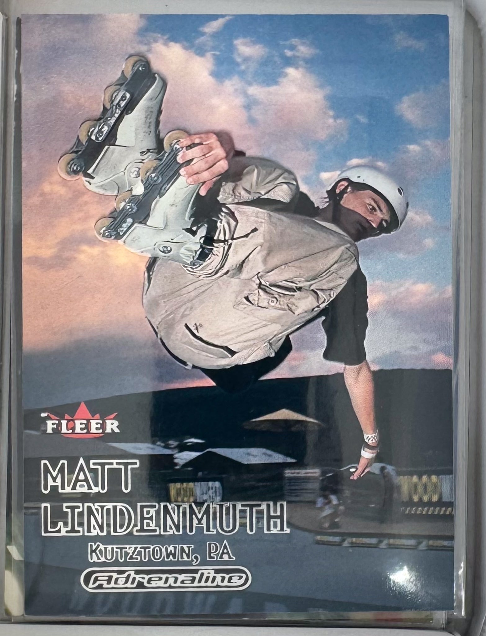 Adrenaline Fleer 2000 Action Sports Card No.65 MATT Lindenmuth Inline Skate
