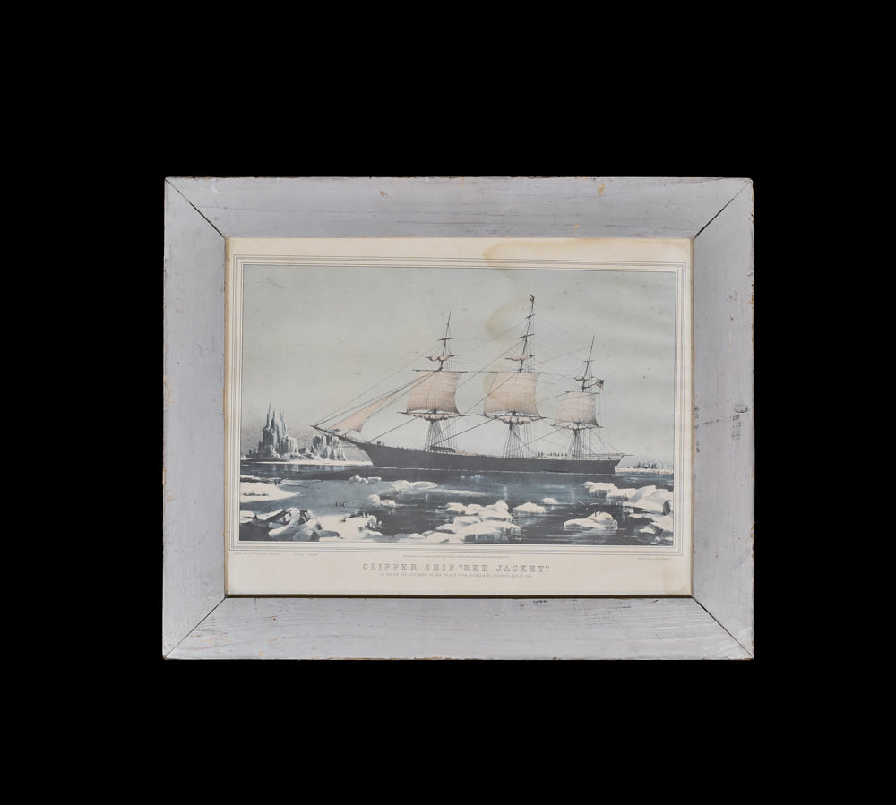 Clipper Ship Red Jacket 1854 Lithograph Image Framed 15x18 N. Currier Publish