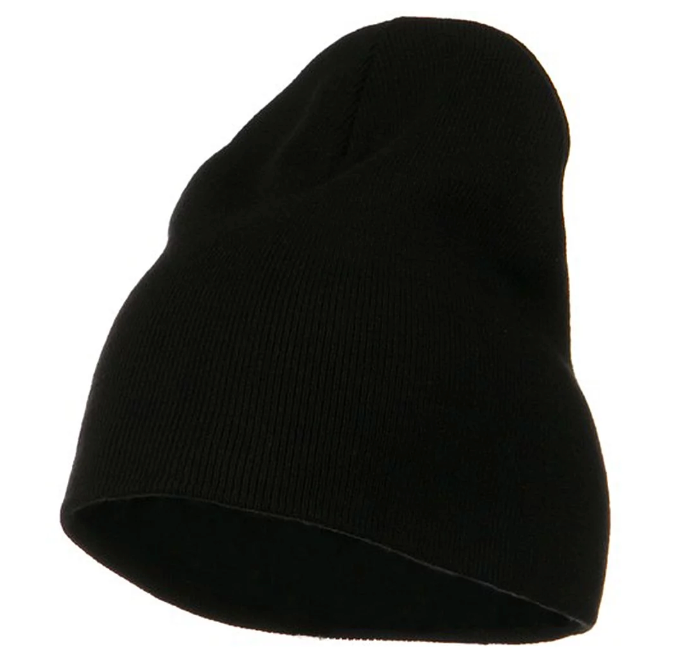 All Black Blank 90s Beanie Cap 100% Cotton Adult Medium Sized Beanie Kids Large Beanie