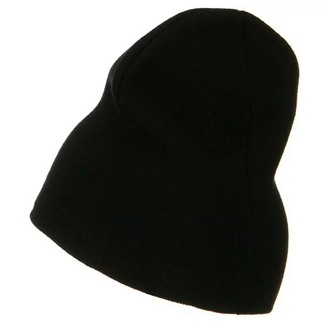 All Black Blank 90s Beanie Cap 100% Cotton Adult Medium Sized Beanie Kids Large Beanie