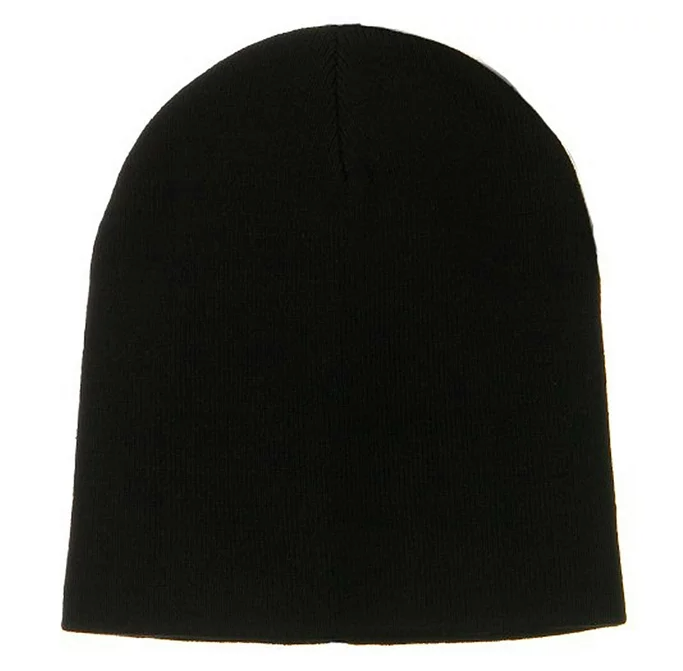 All Black Blank 90s Beanie Cap 100% Cotton Adult Medium Sized Beanie Kids Large Beanie
