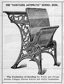 Elijah Haney Folding School Desk Pat. Sept. 18th 1888 Haney School Furniture Co. Vintage