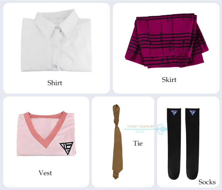 Danganronpa V3 Akamatsu Kaede Cosplay Costume JK School Skirt