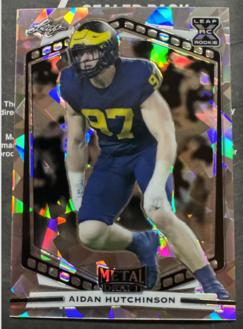 Aidan Hutchinson #B-AH1 RC Michigan Wolverines 2022 Leaf Draft Metal