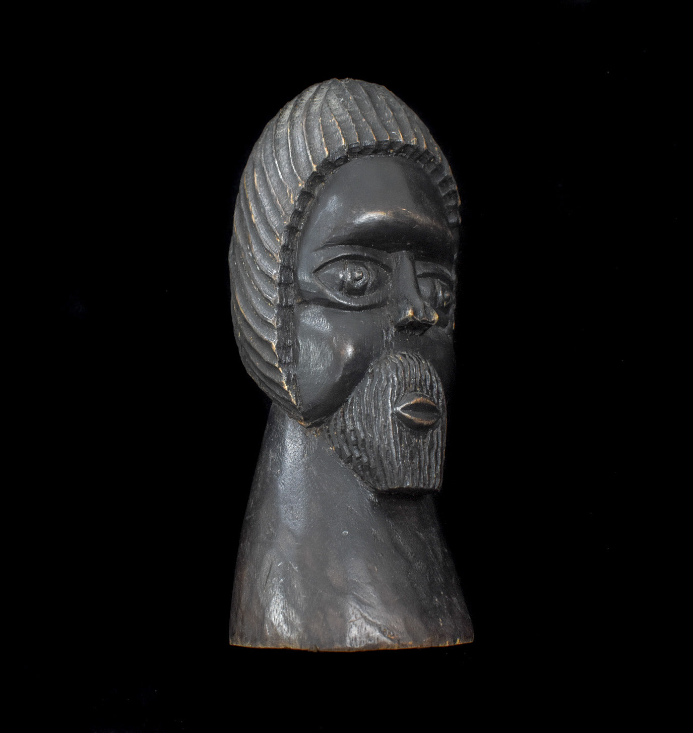 Vintage Folk Art Jamaica Sculpture Hand Carved Wood Statue Used