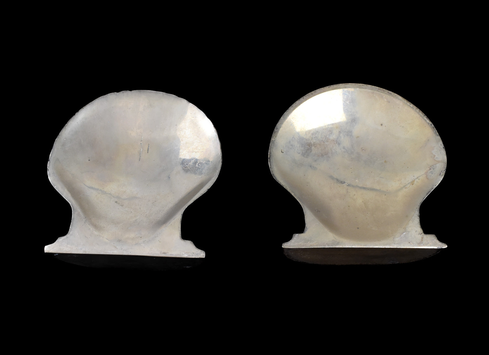 Vintage Metal Sea Shells Used Heavy Set of 2