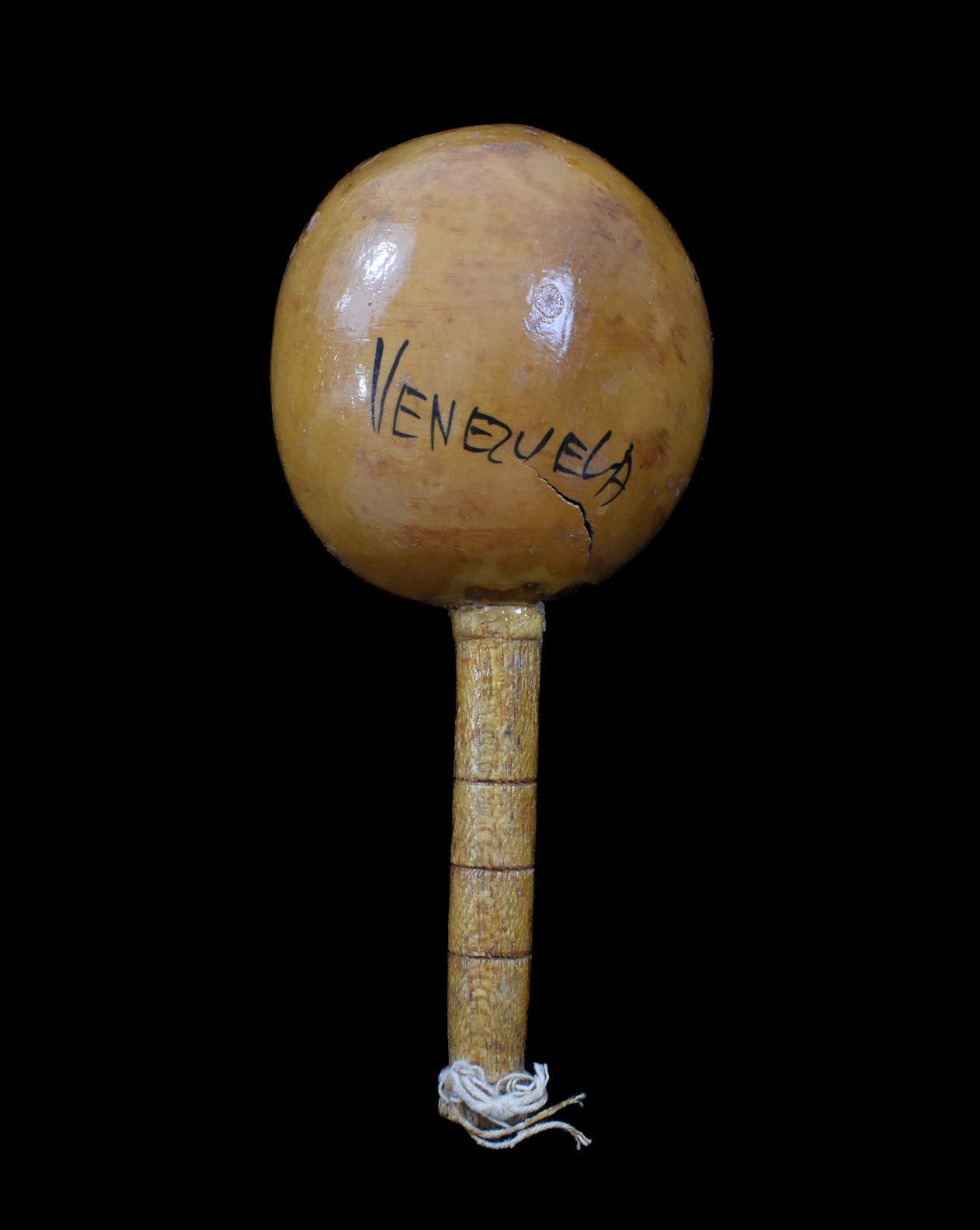 Vintage Venezuela Maraca Wooden Percussion Shaker W Indian DAMAGED