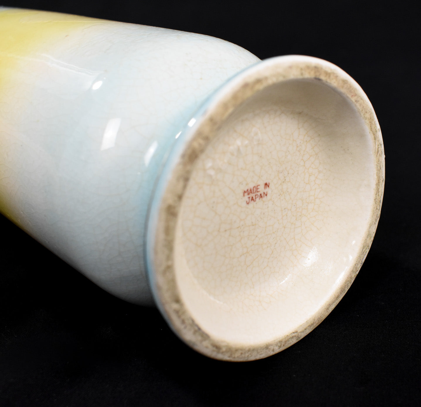 Ceramic Vase Fish Ocean themed 9In Used MADE IN JAPAN