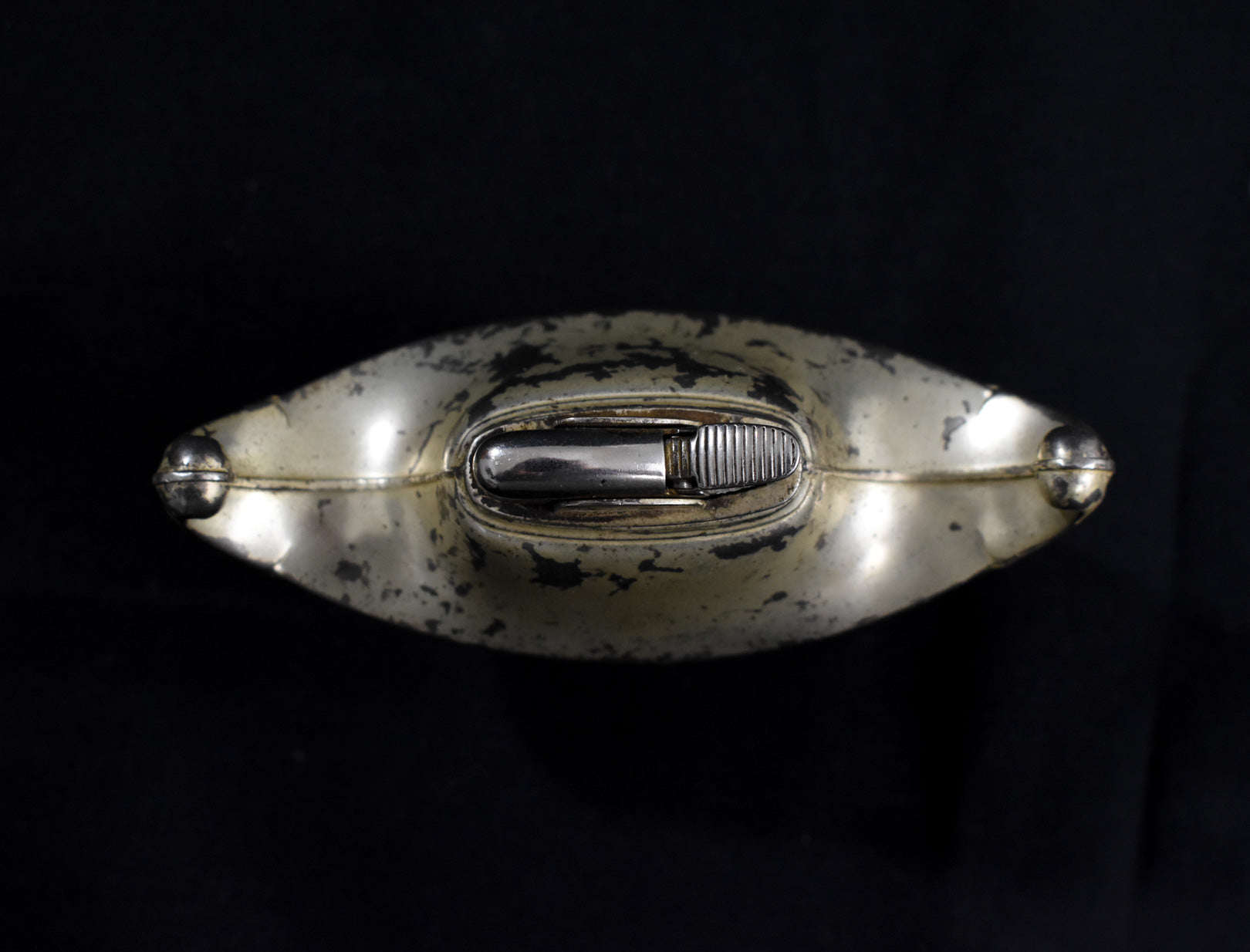 Vintage Lighter Gold Metal Bottle Used Silver