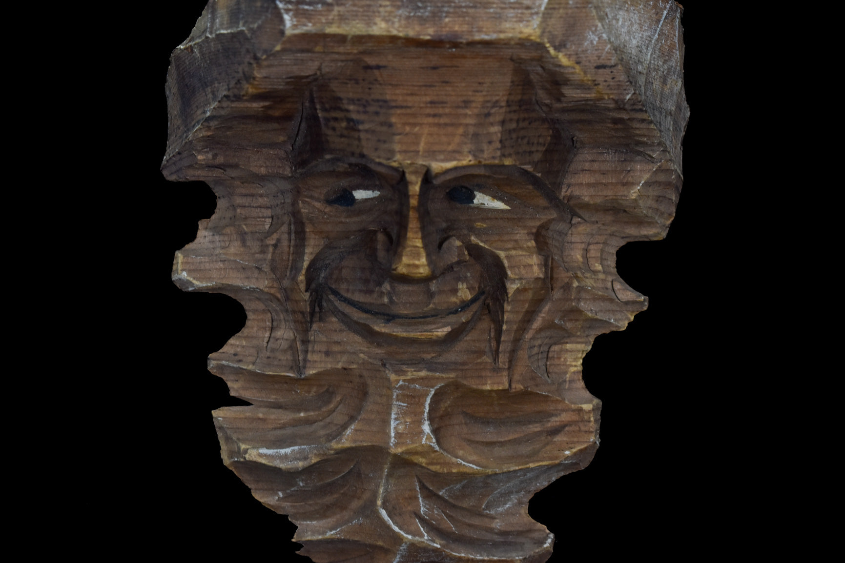 Tree Face Hand Carved Wood Piece Custom Made Used