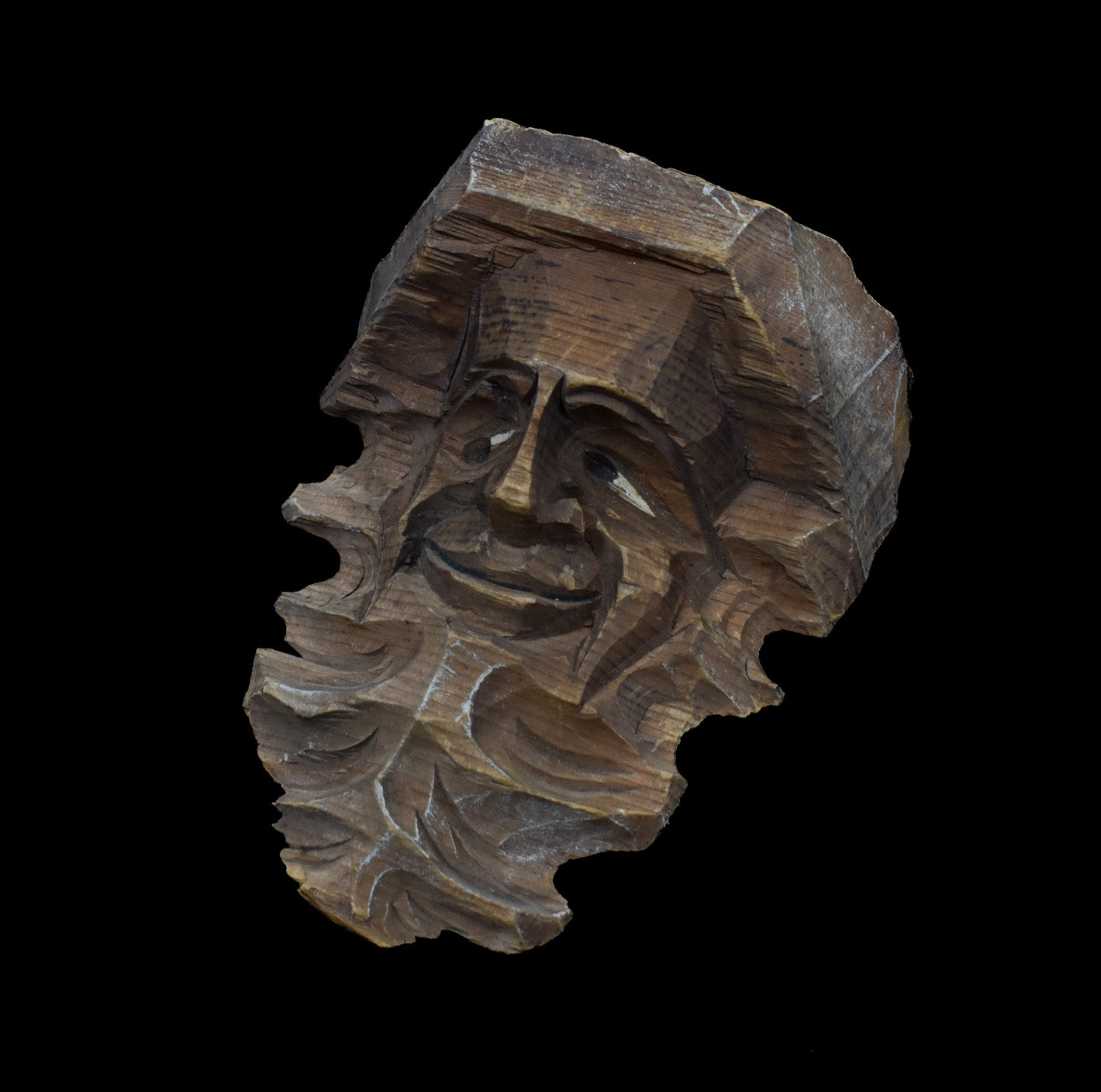 Tree Face Hand Carved Wood Piece Custom Made Used