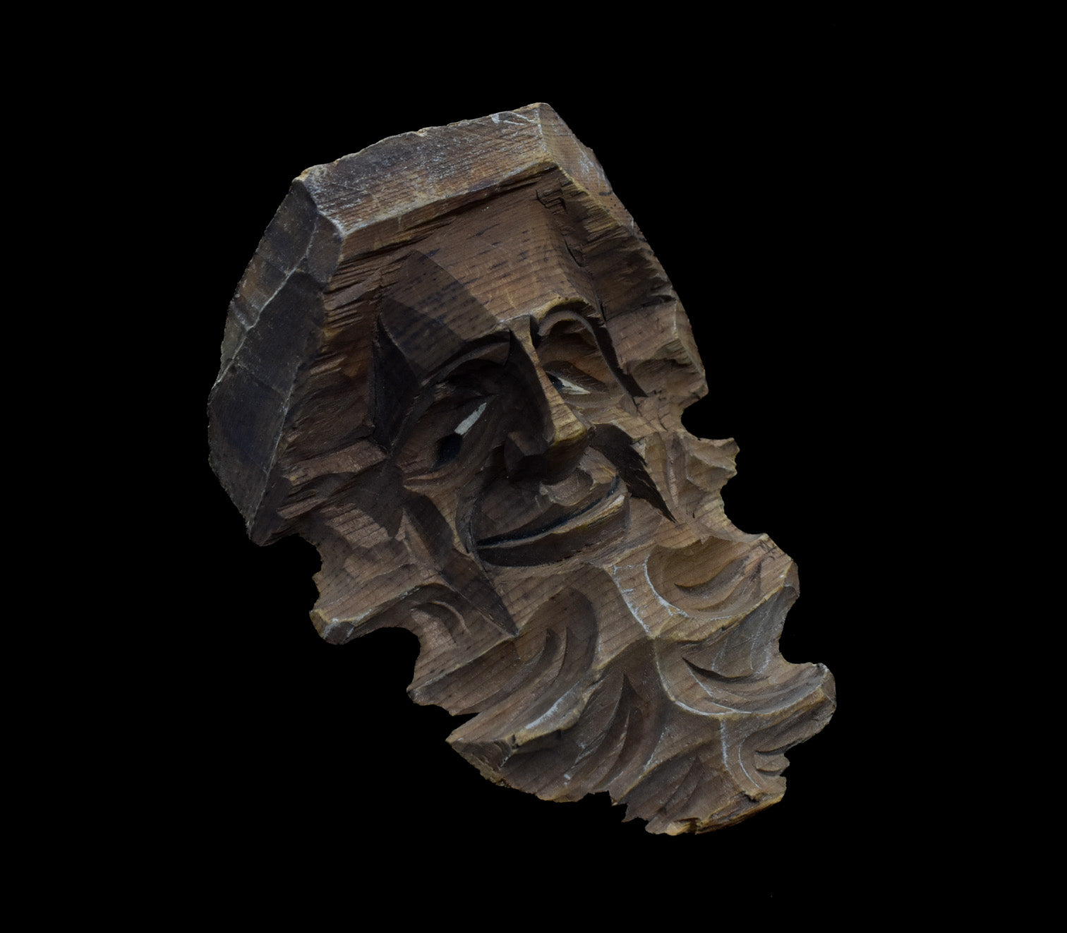 Tree Face Hand Carved Wood Piece Custom Made Used