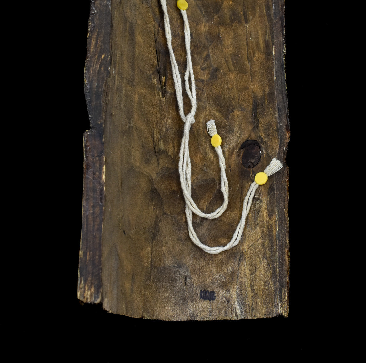 Tiki Mask Wood Artwork Handcrafted Vintage Mask Used Yellow Red Blue