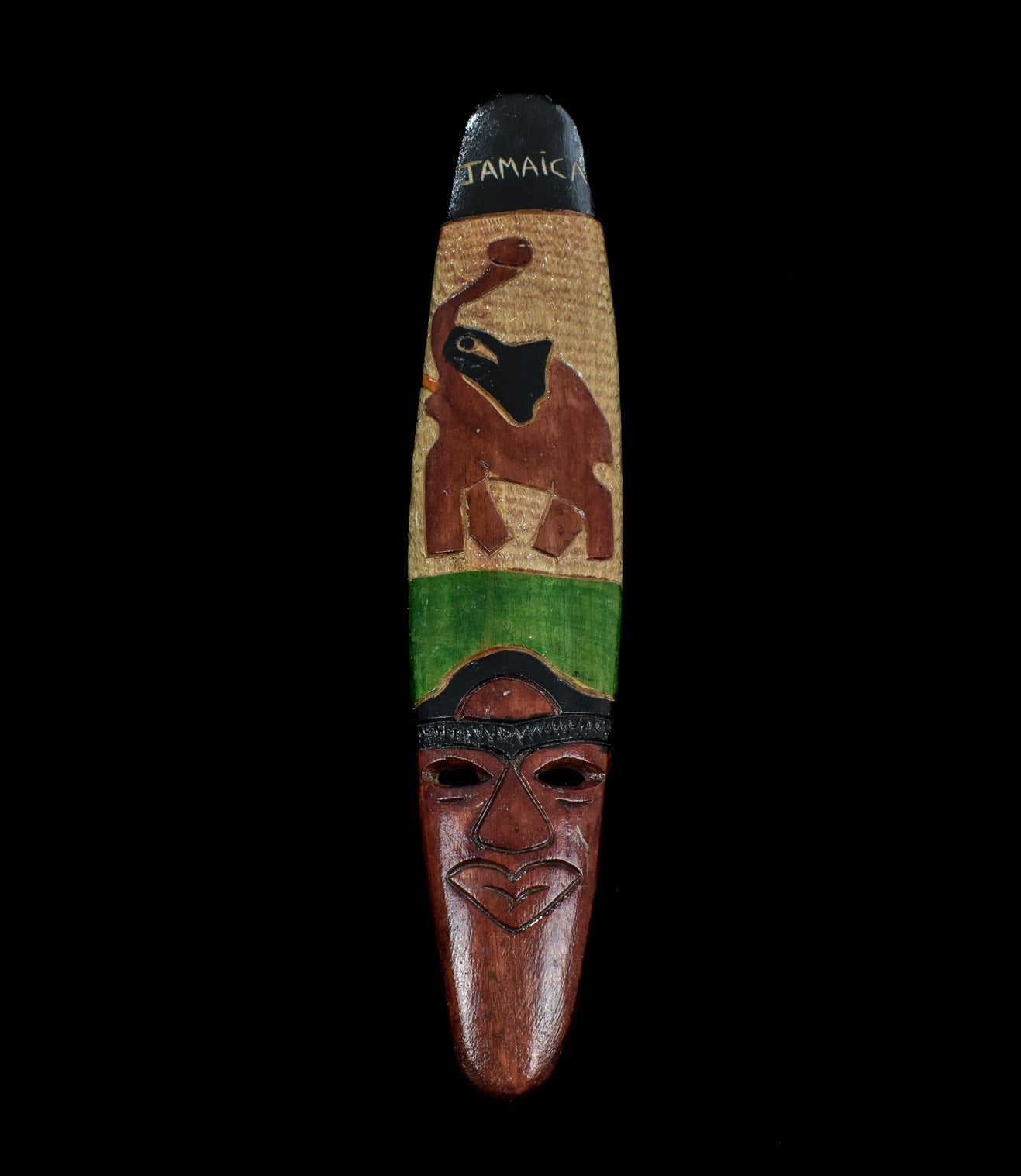 Jamaica Wood Carved Elephant Wood Piece Authentic Custom Made