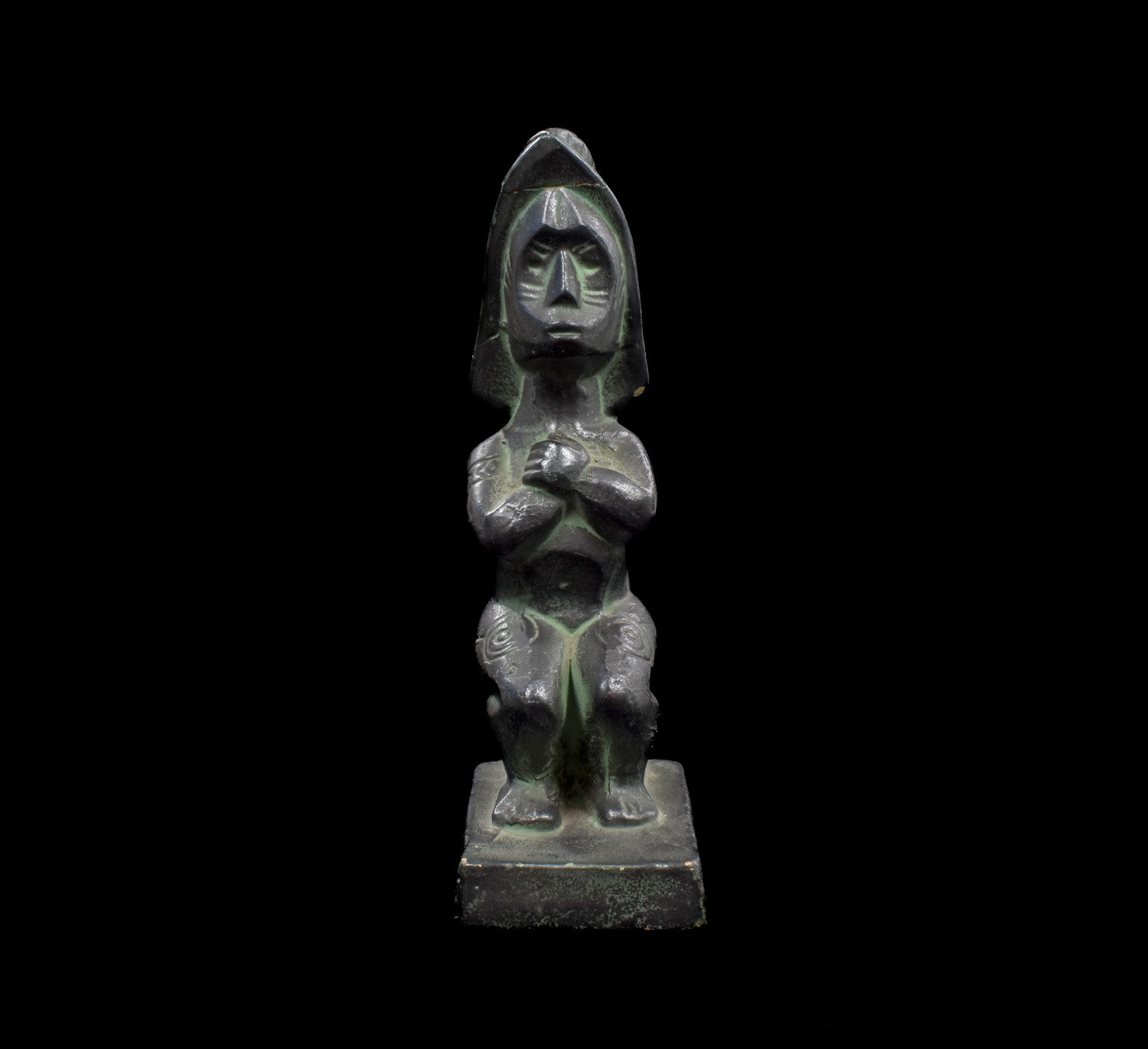 Hongshan Culture Black Meteor Pharaoh King Dominator Statue Used