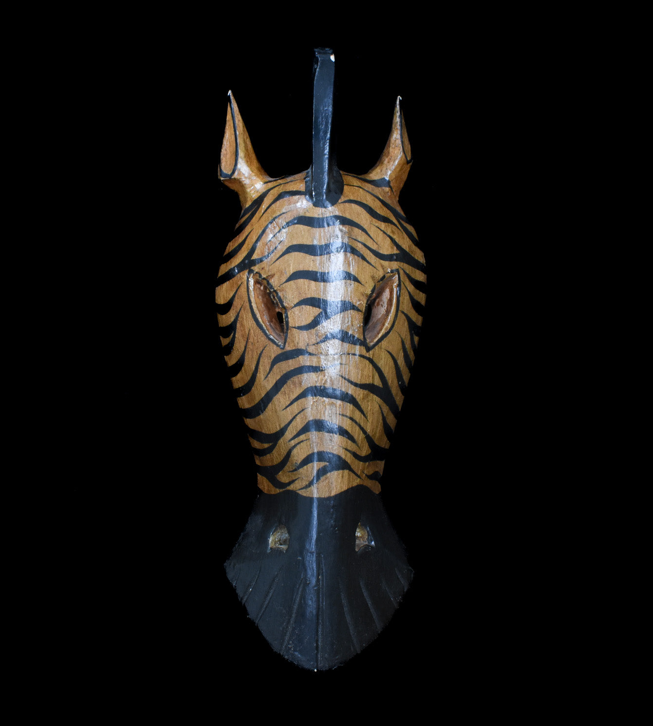 Safari Theme Wooden Hand Carved Zebra Wall Decorations Used Unknown Artist