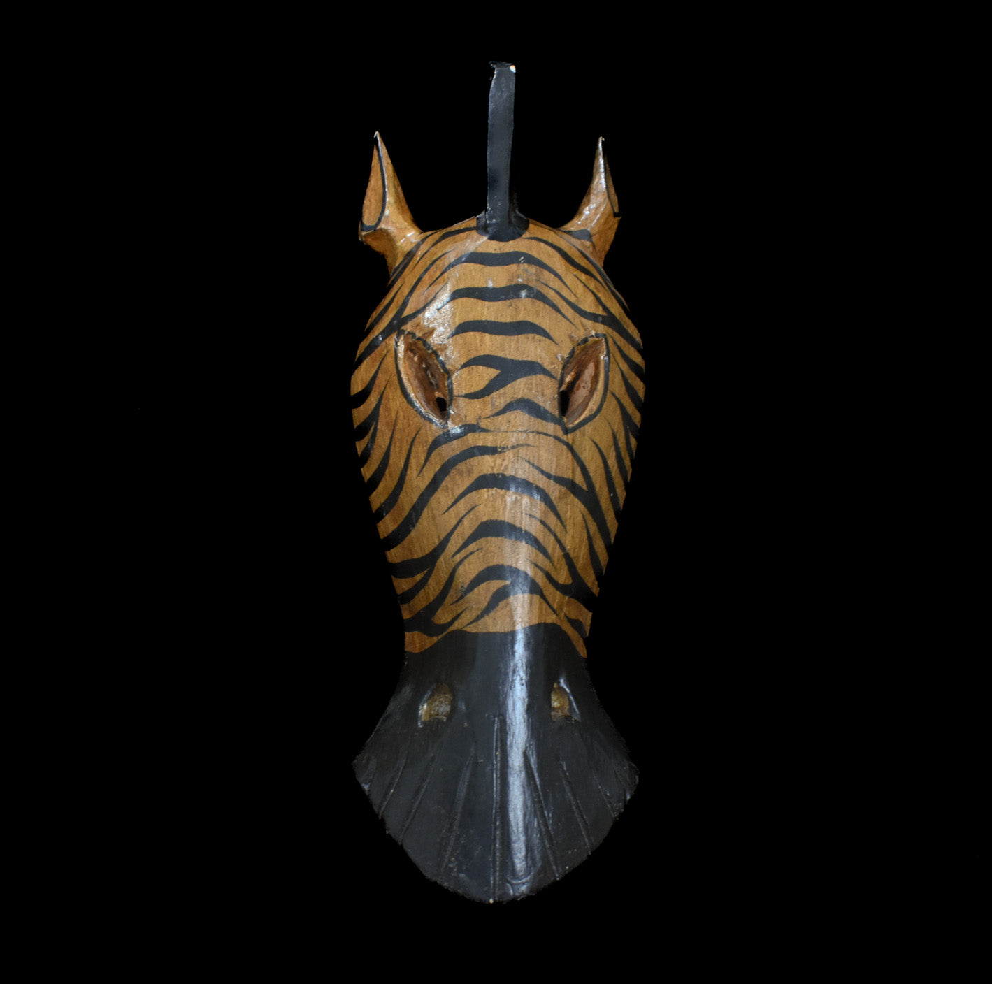 Safari Theme Wooden Hand Carved Zebra Wall Decorations Used Unknown Artist