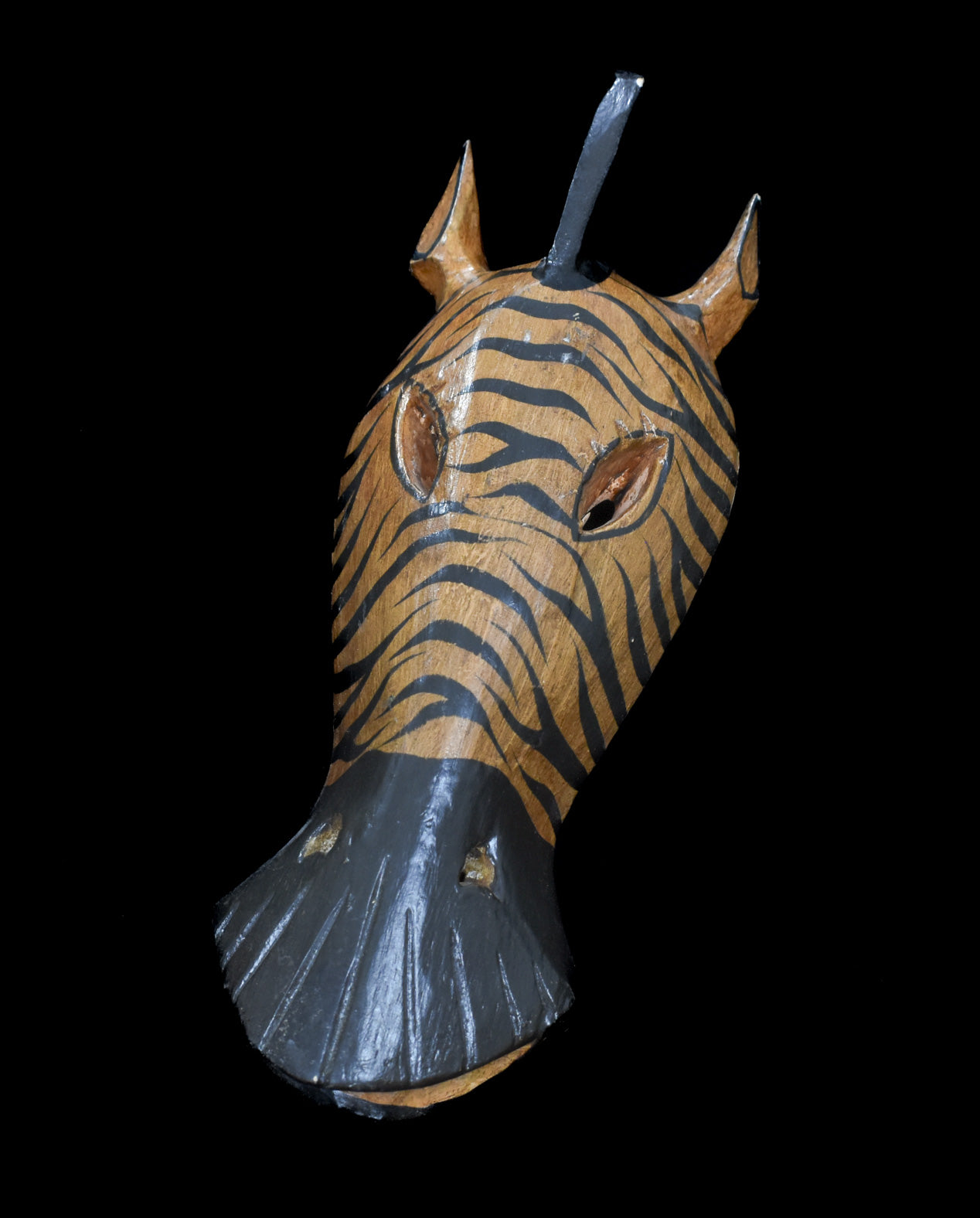 Safari Theme Wooden Hand Carved Zebra Wall Decorations Used Unknown Artist