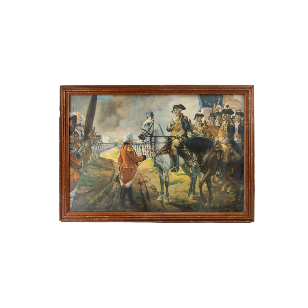 Cornwallis Surrenders to Washington at Yorktown by Hy Hintermeister 1897-1972 Framed