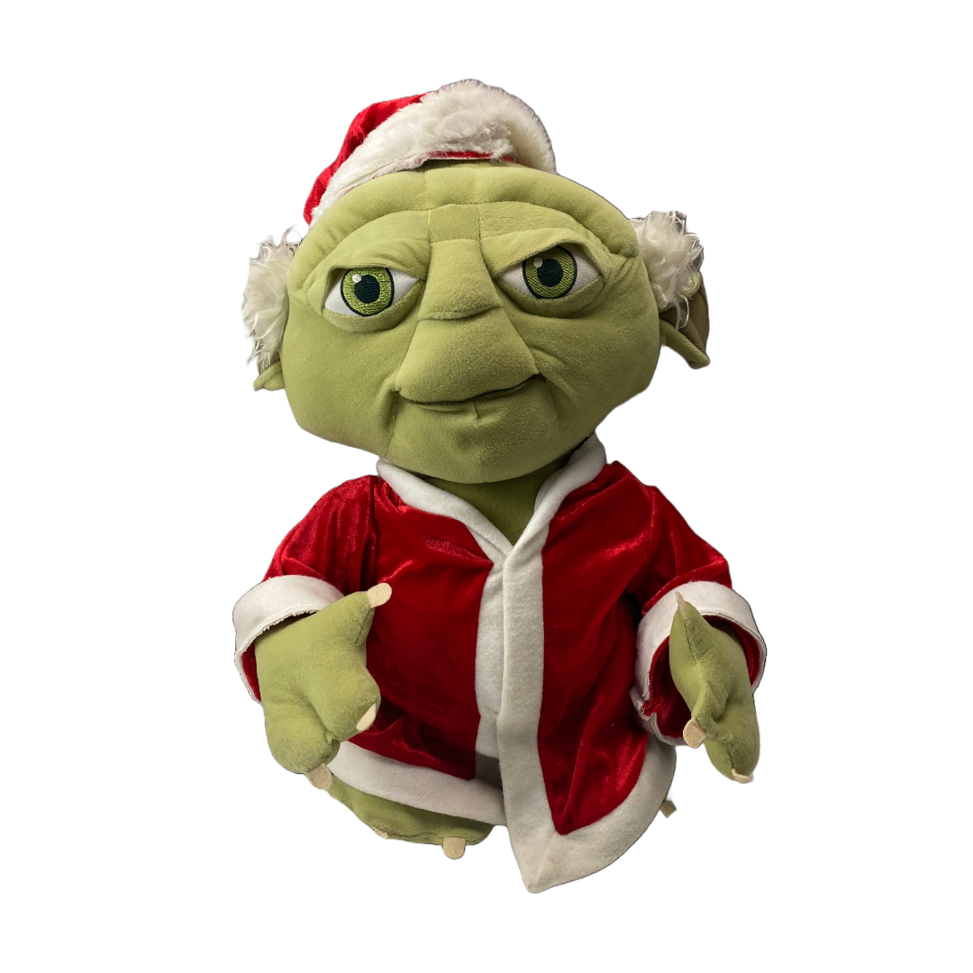 Gemmy Star Wars Large Yoda Santa Claus Christmas Door Greeter Plush Large 21" 2013