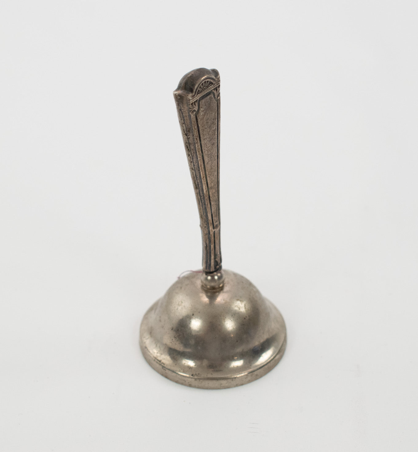 Vintage Bell Hand Held Silver Metal Ringing Bell Hanging Ring Used 4inch