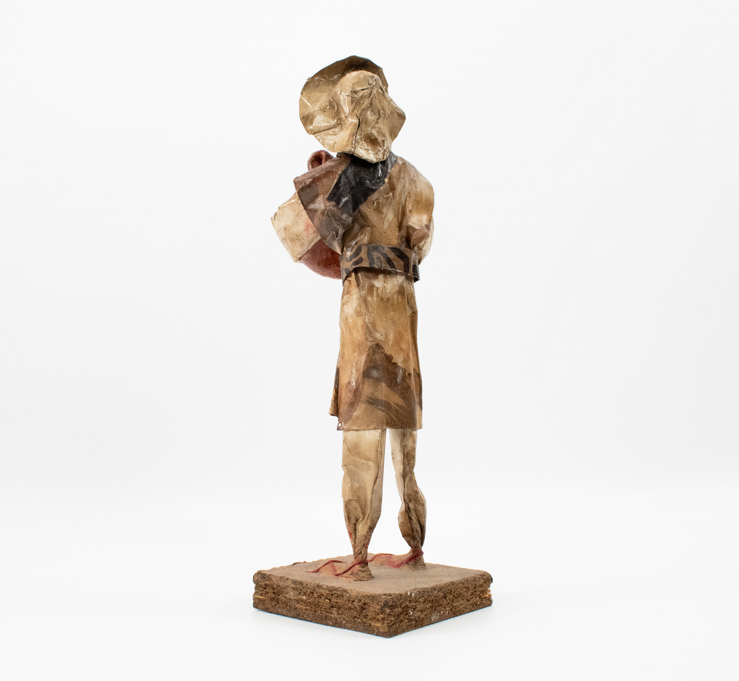 Vintage 1980's Mexican Folk Art Paper-Machete Sculpture Peasant Man & Woman