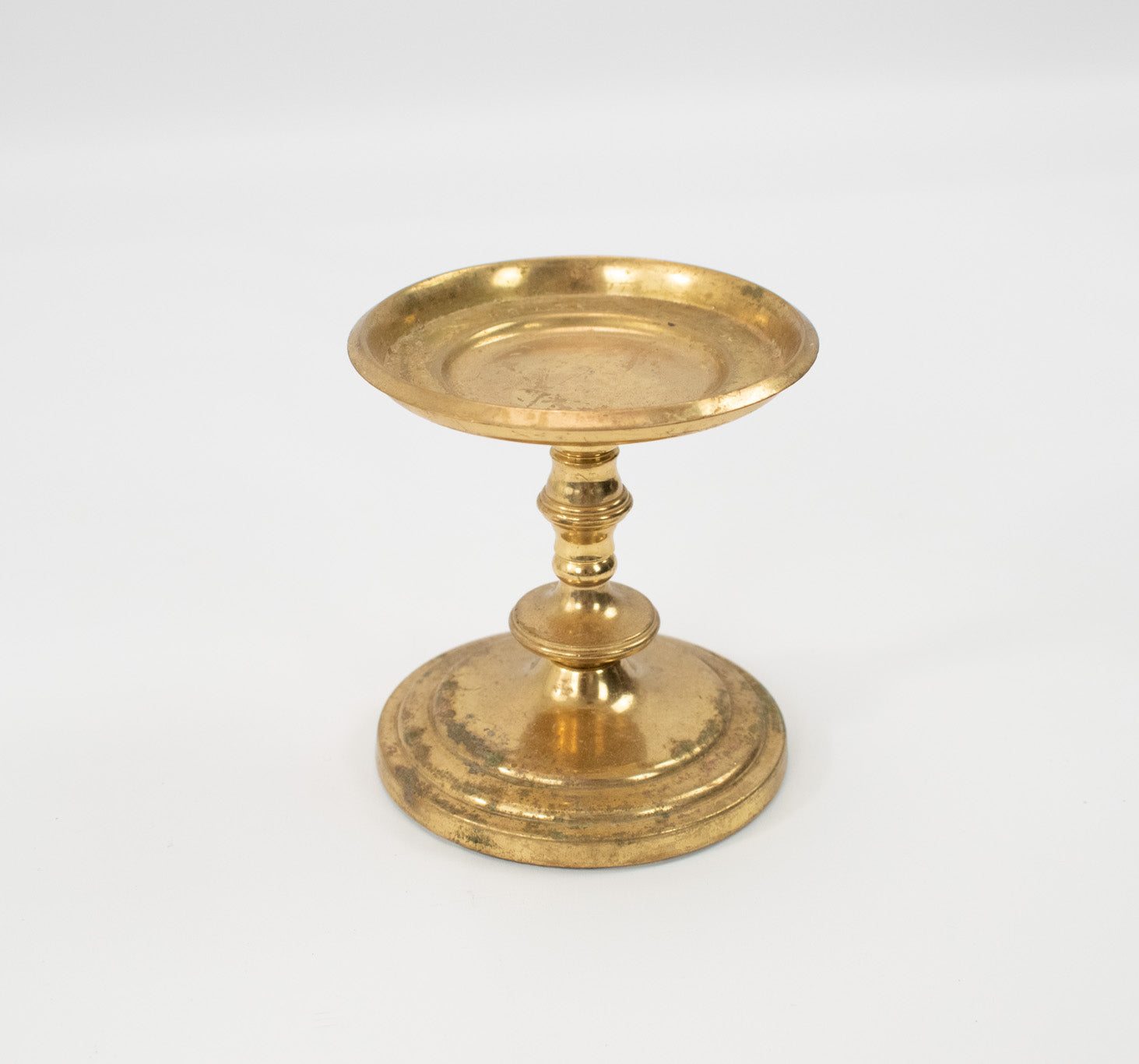 Brass Mid Century Modern Coated Round Candle Holder Classic